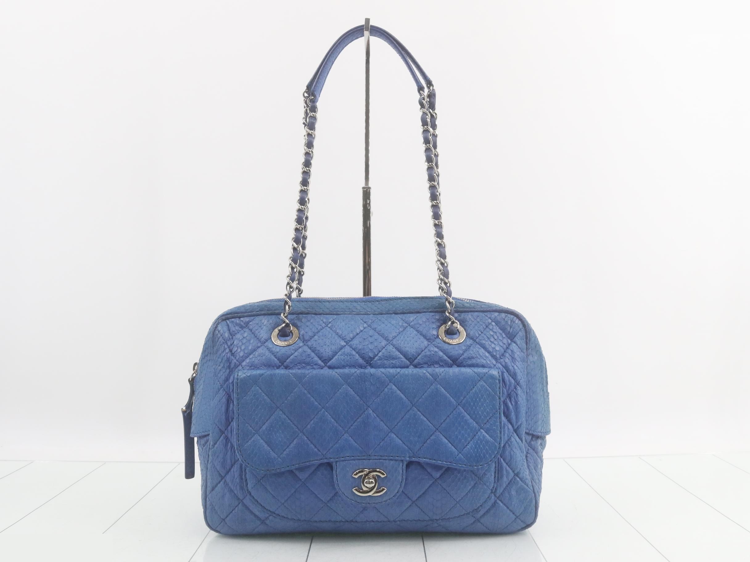 Matelassé Python Shoulder Bag