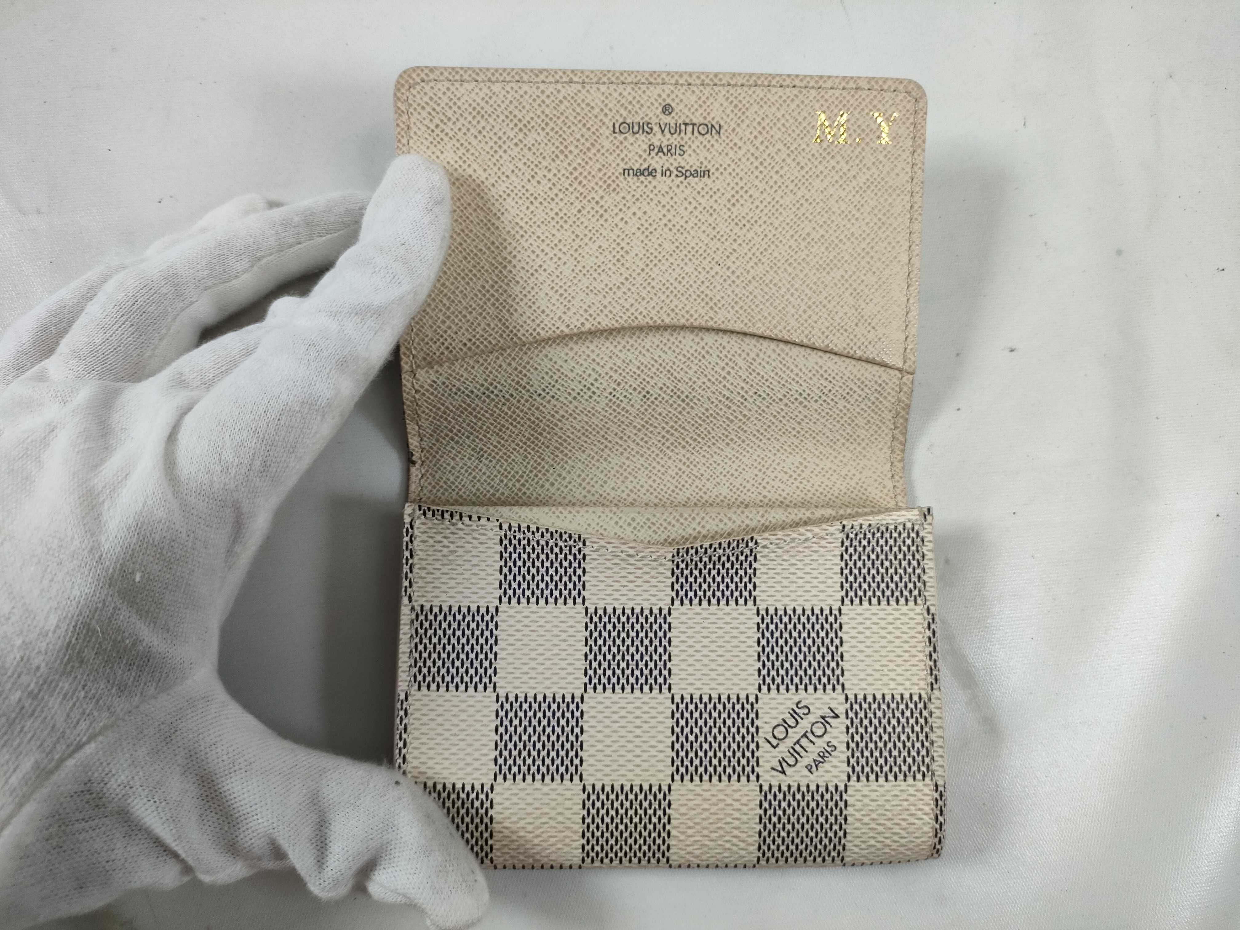 Damier Azur Card Case with Initials - Card Case, Pass Case, Business Card Holder — view 8