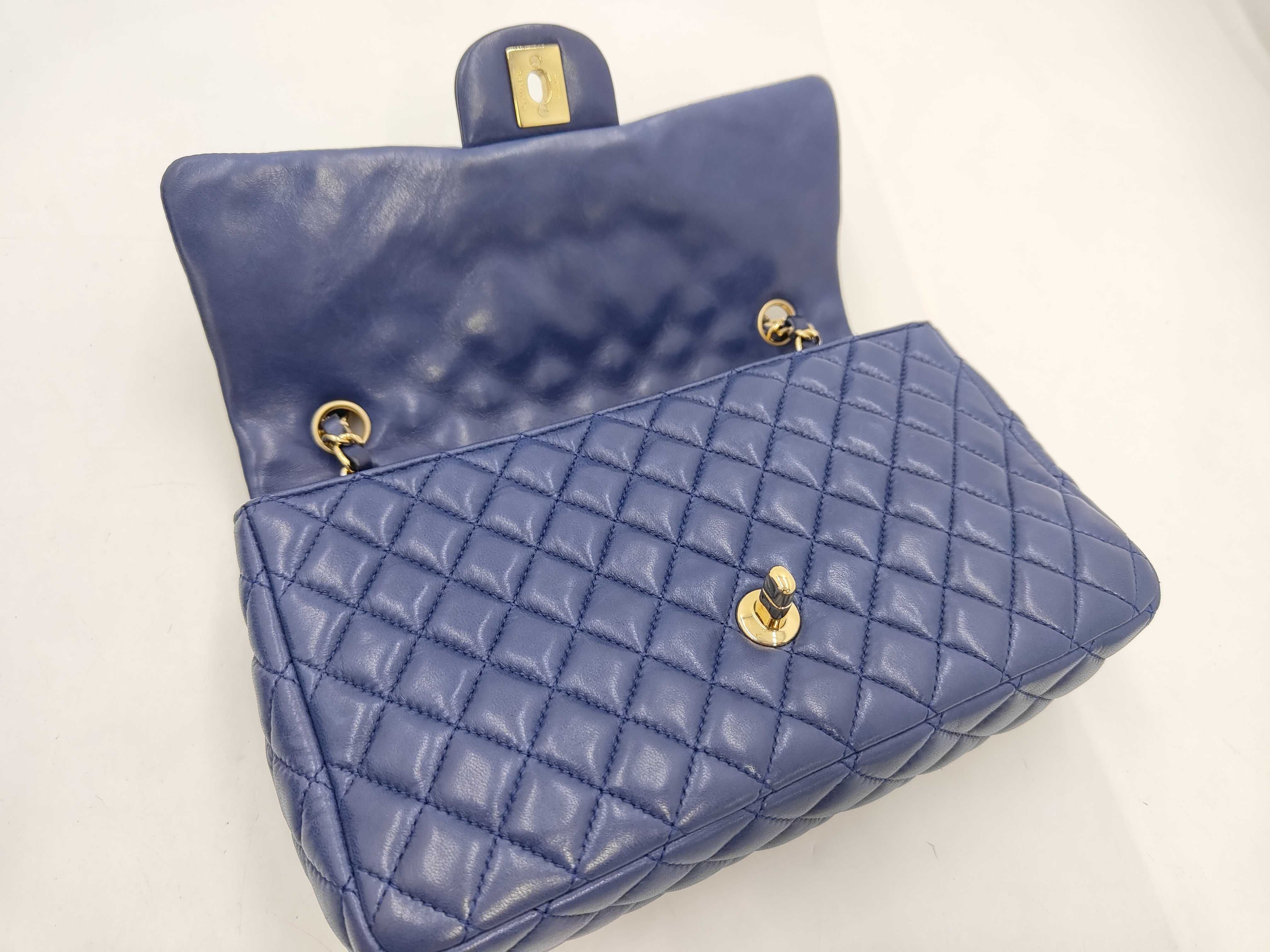 Lambskin Matelassé Navy Shoulder Bag with Heart Charm and Chain - Valentine's Day Gift — view 7