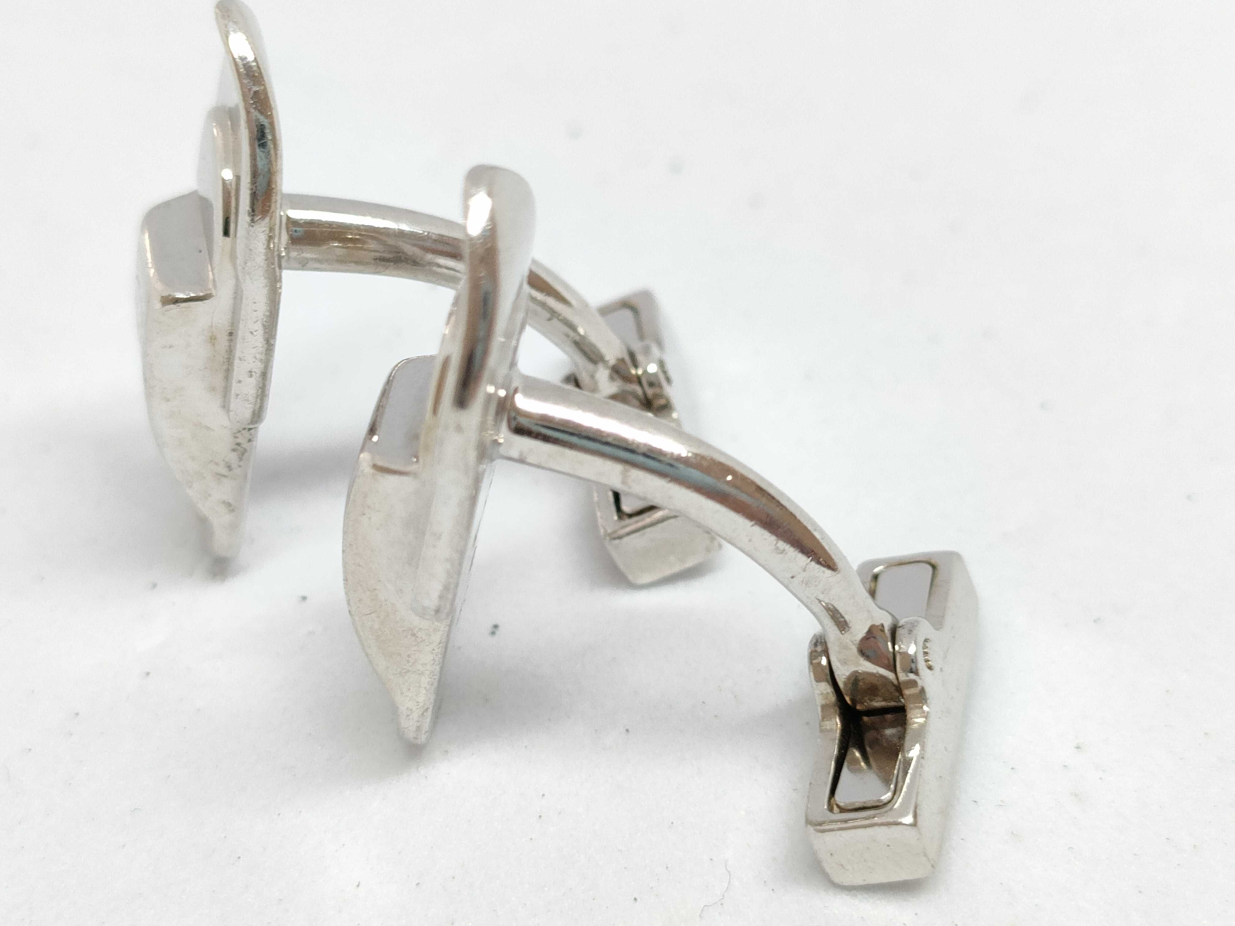 M64496 SV925 Silver Bouton Demanchette Señor Cufflinks Tie Clip & Cufflinks — view 2
