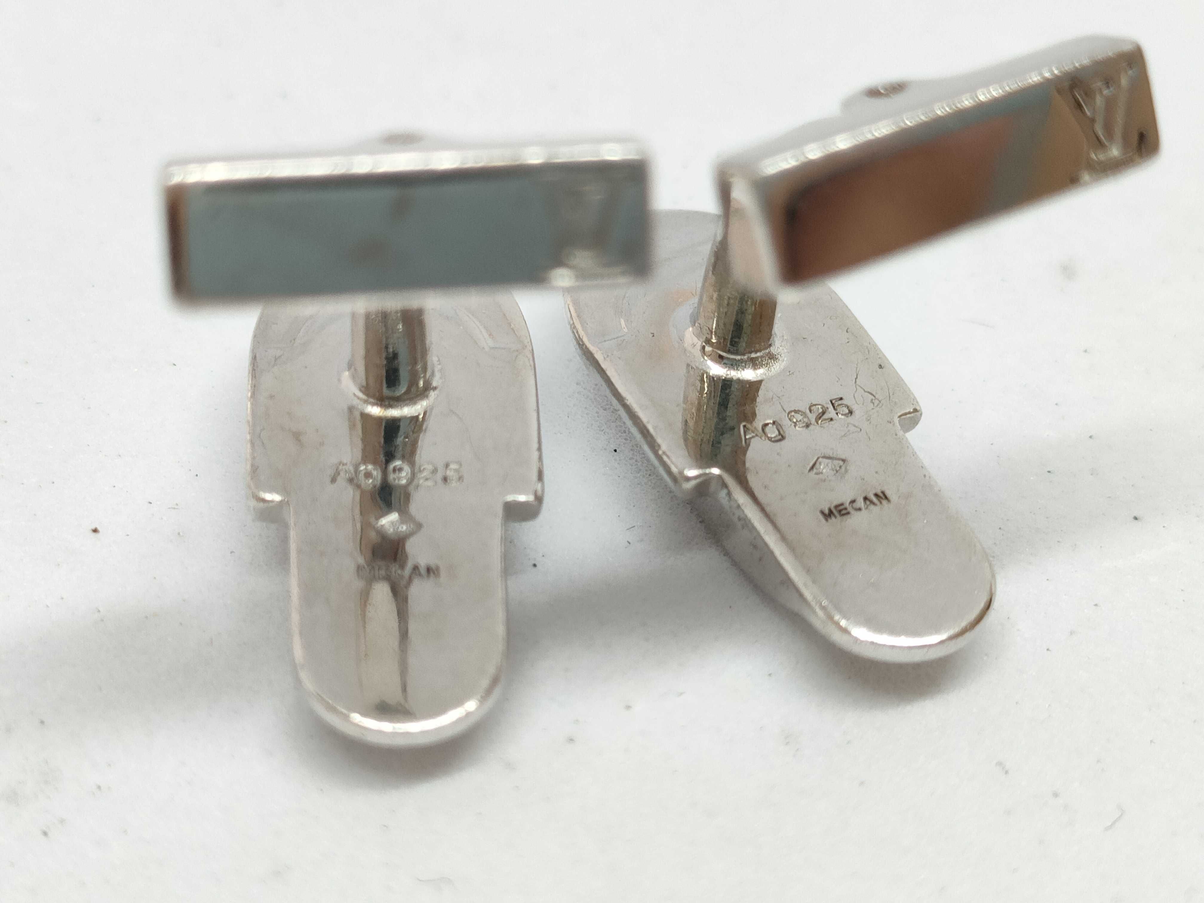 M64496 SV925 Silver Bouton Demanchette Señor Cufflinks Tie Clip & Cufflinks — view 4