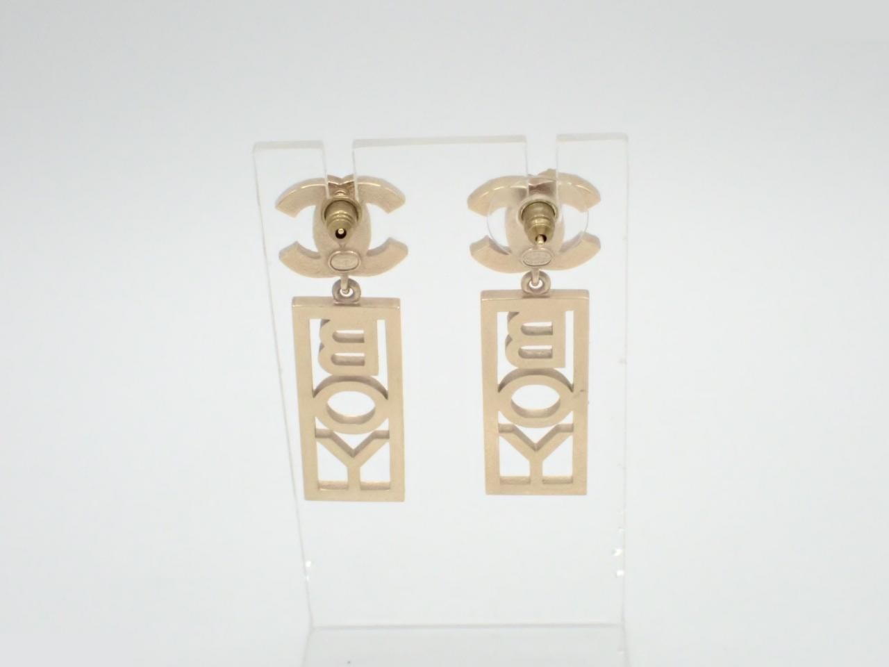 Coco Mark Boy Stud Rhinestone Swing Earrings GP — view 2