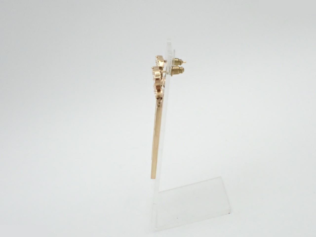 Coco Mark Boy Stud Rhinestone Swing Earrings GP — view 3