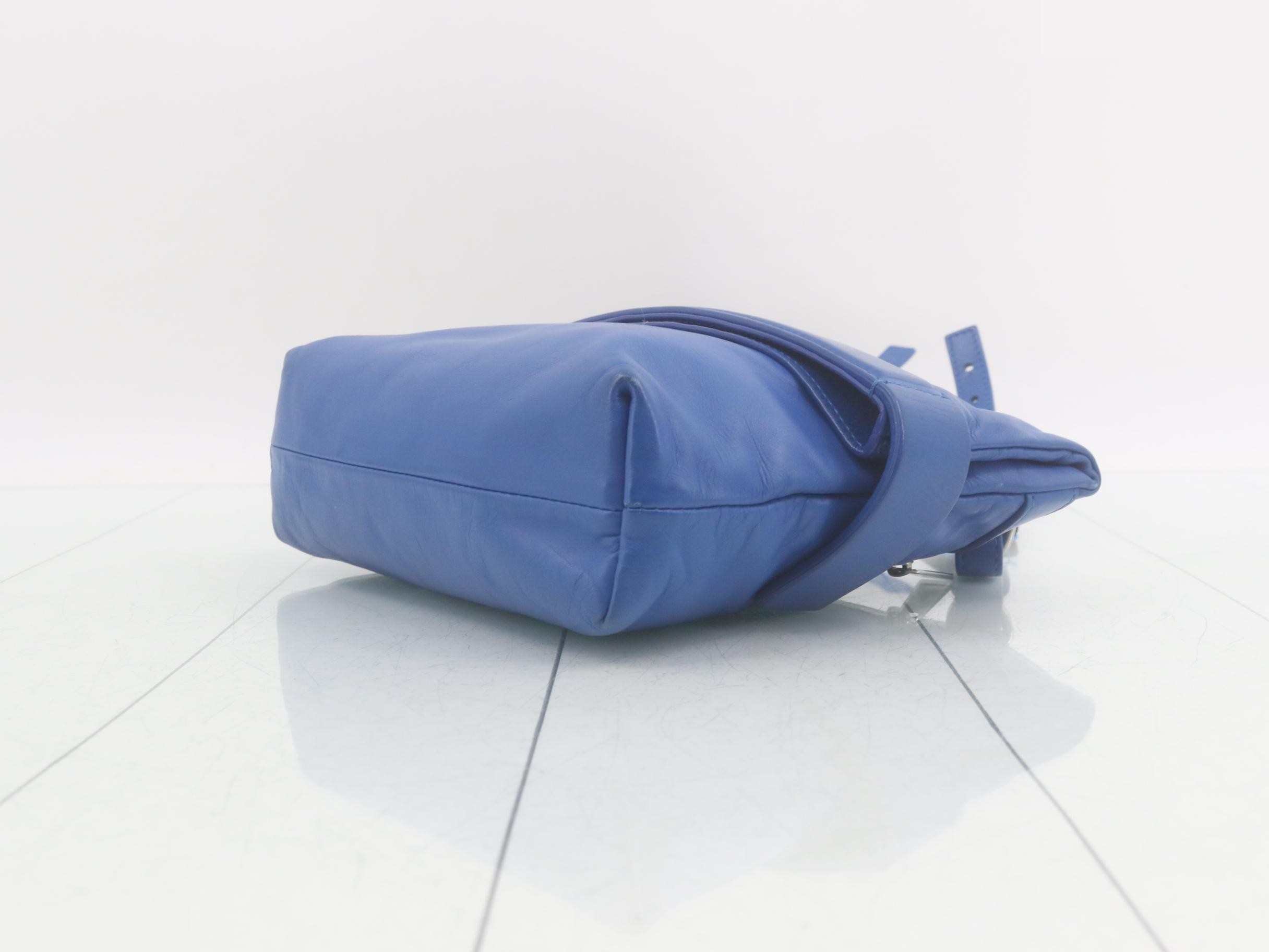 shoulder bag, body bag, crossbody bag, lambskin leather, blue — view 6