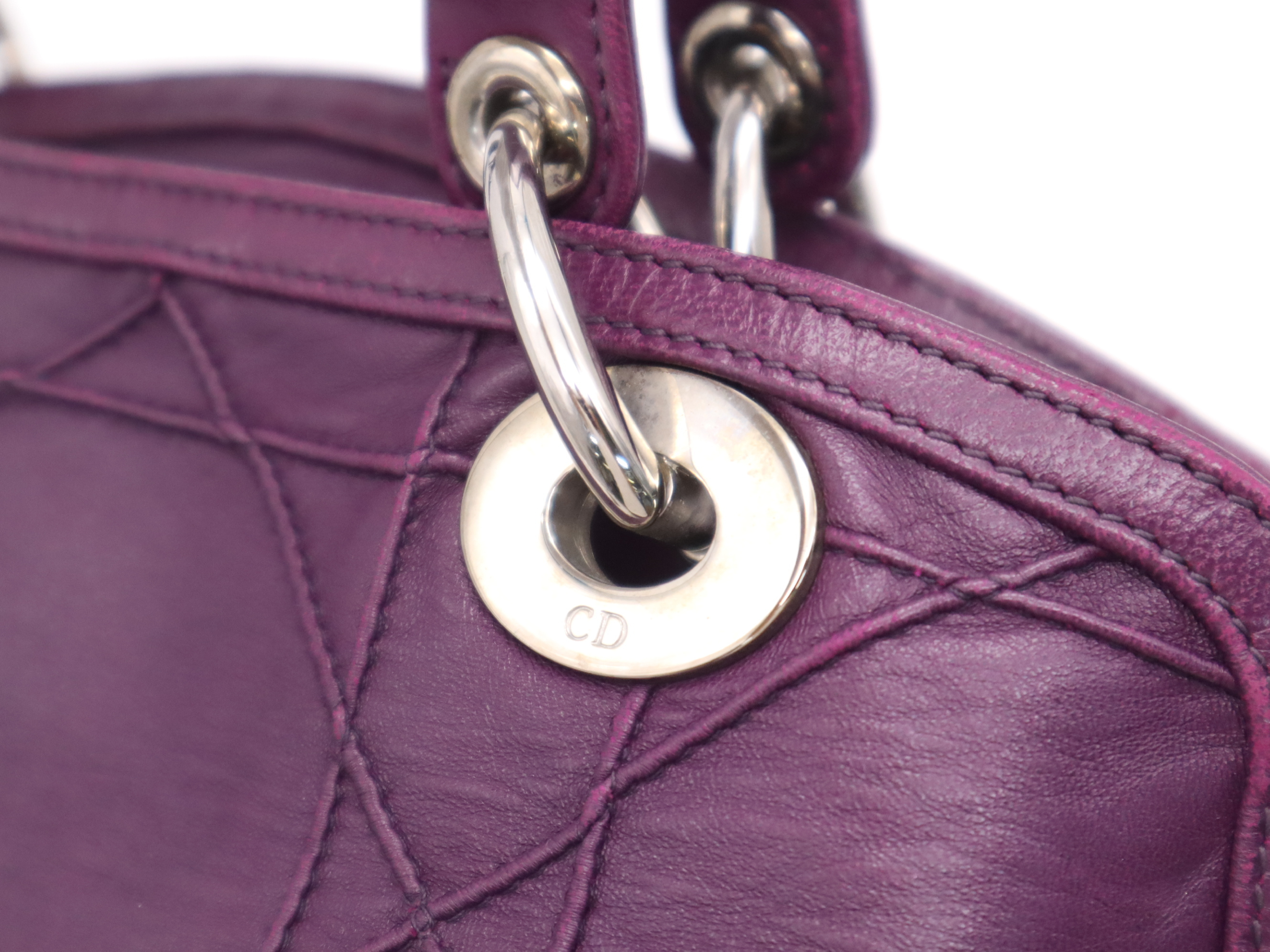Leather Granville 2-way Bag, Purple, Silver Hardware, with Shoulder Strap, Handbag — view 7