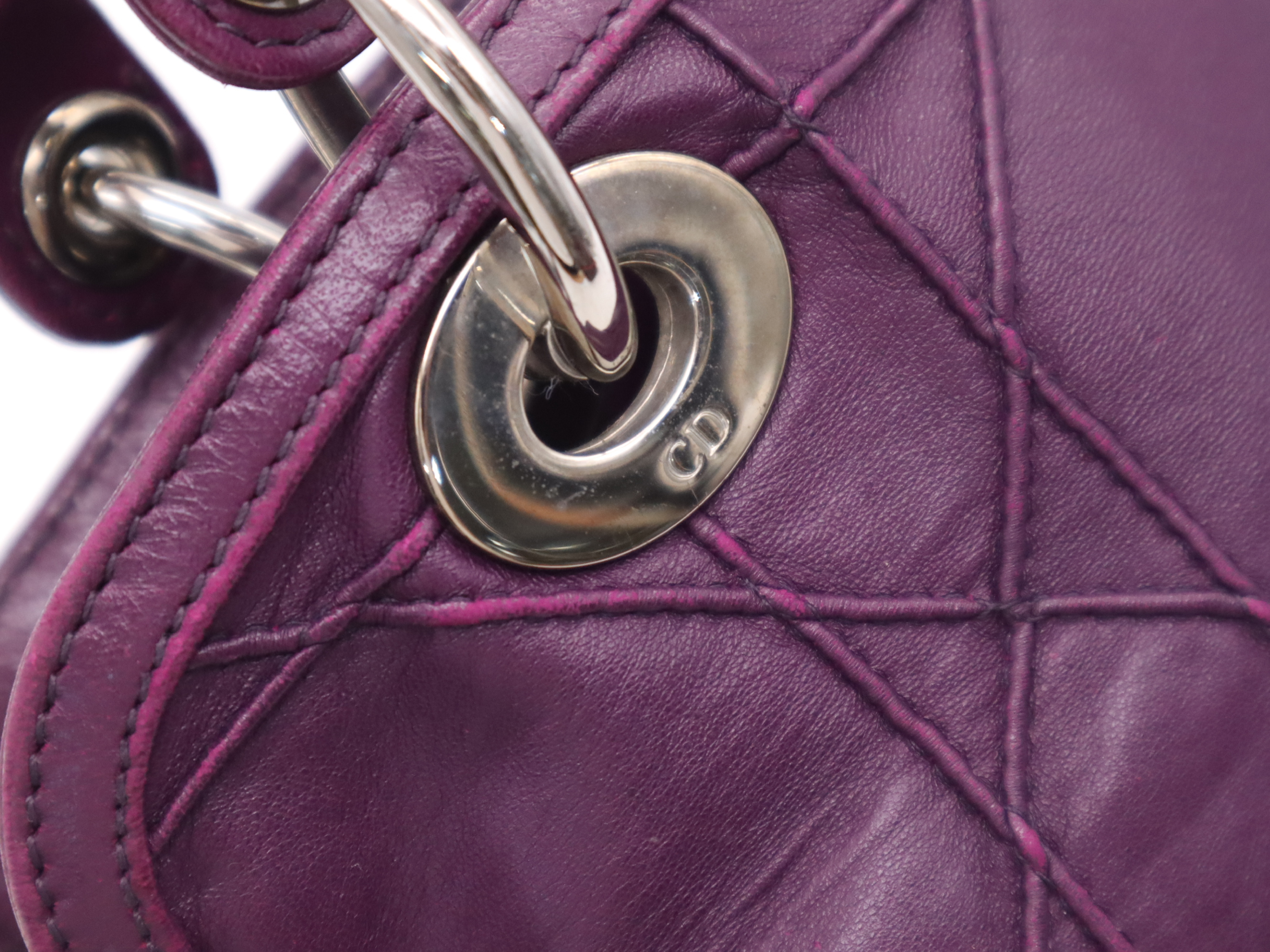 Leather Granville 2-way Bag, Purple, Silver Hardware, with Shoulder Strap, Handbag — view 8