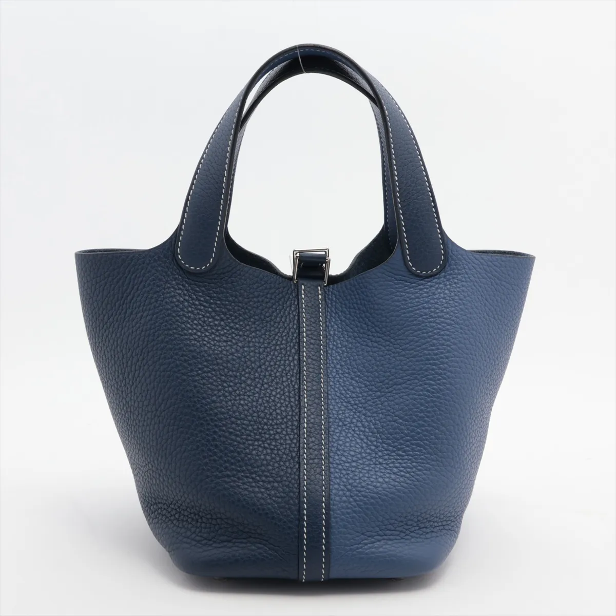 Picotan Lock 18 PM Cazac Taurillon Clemence Blue Electric x Blue Ankle Silver Hardware Z:2021 — view 2