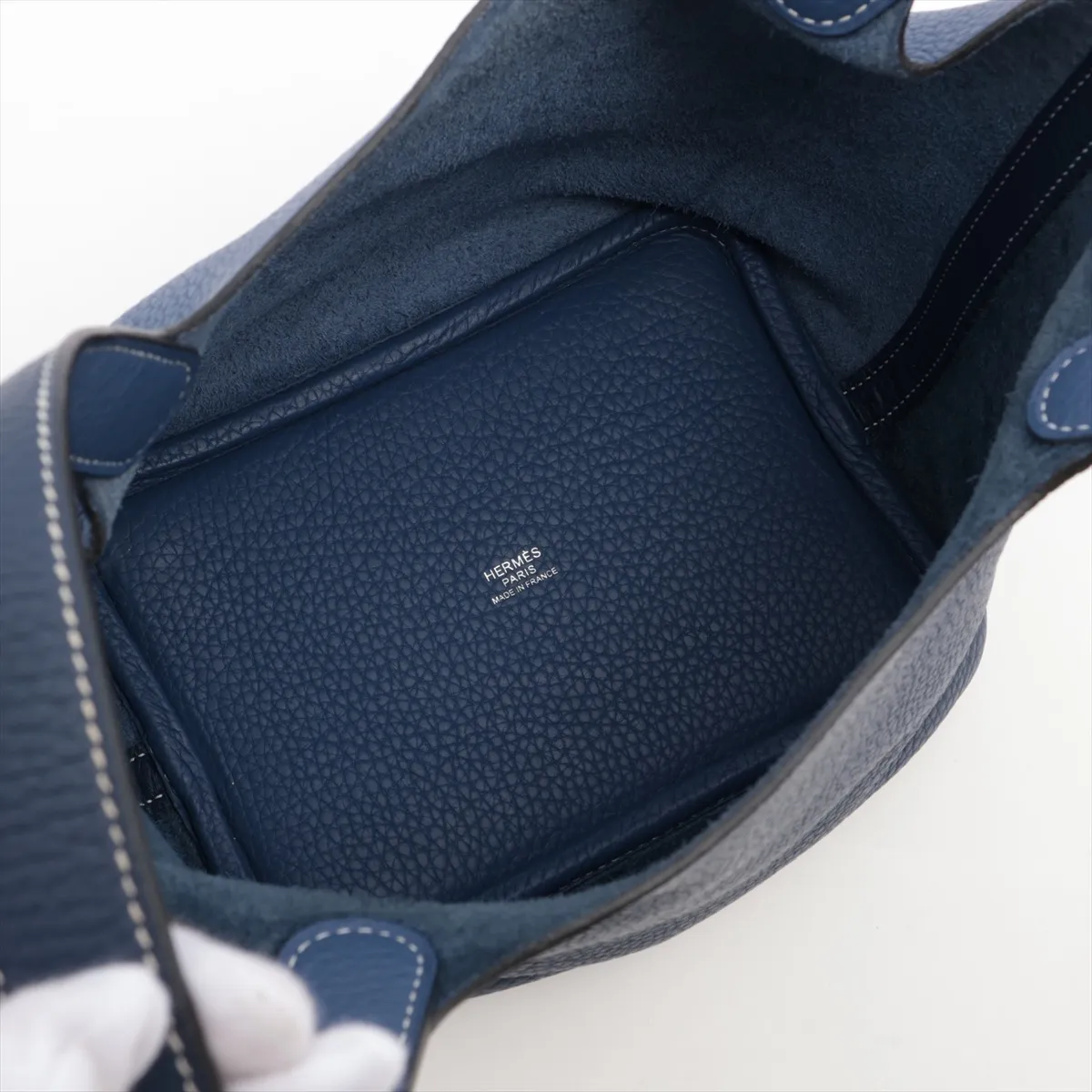 Picotan Lock 18 PM Cazac Taurillon Clemence Blue Electric x Blue Ankle Silver Hardware Z:2021 — view 7