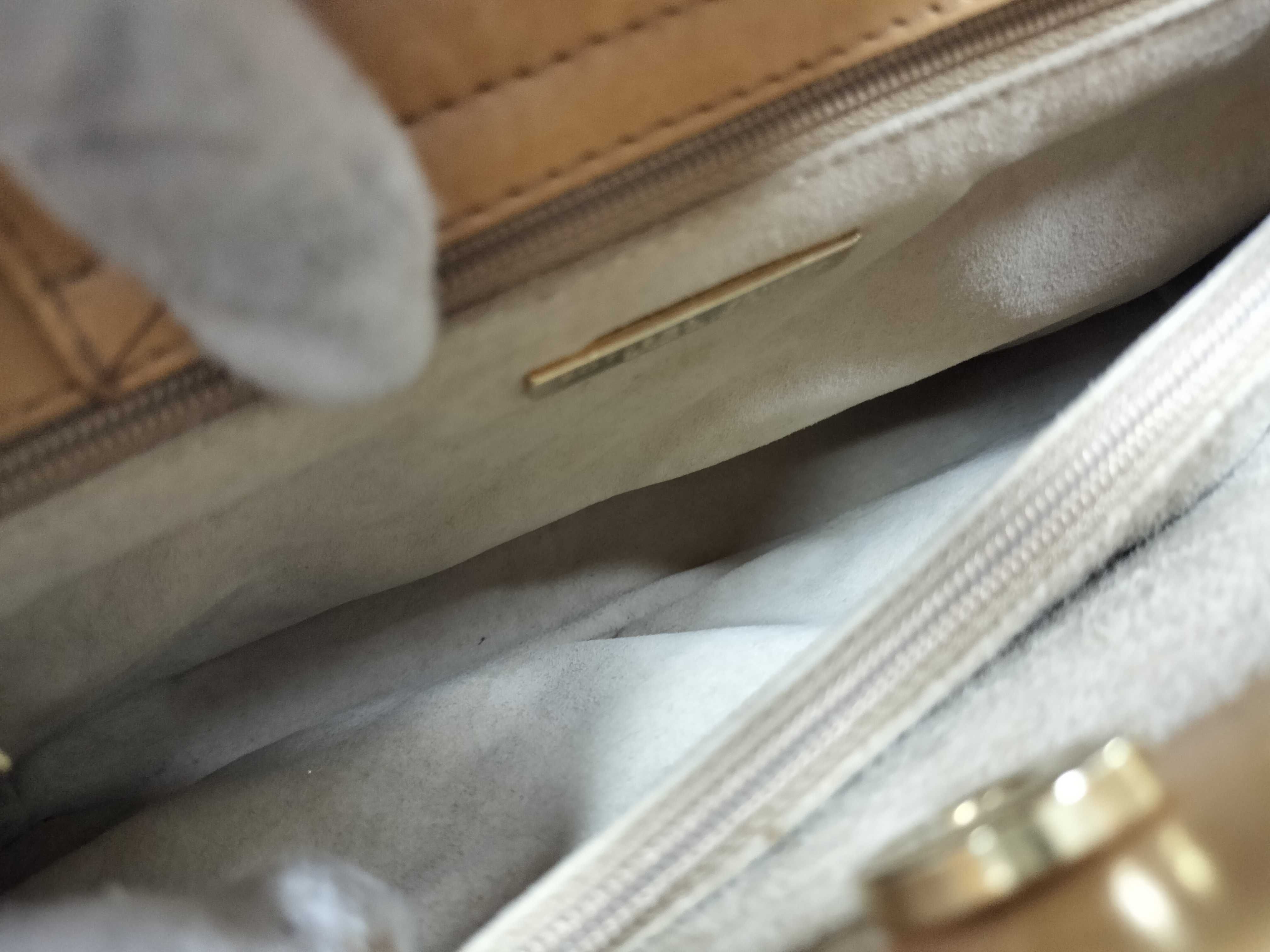 Intrecciato 2-Way Handbag with Stitching, Brown — view 11