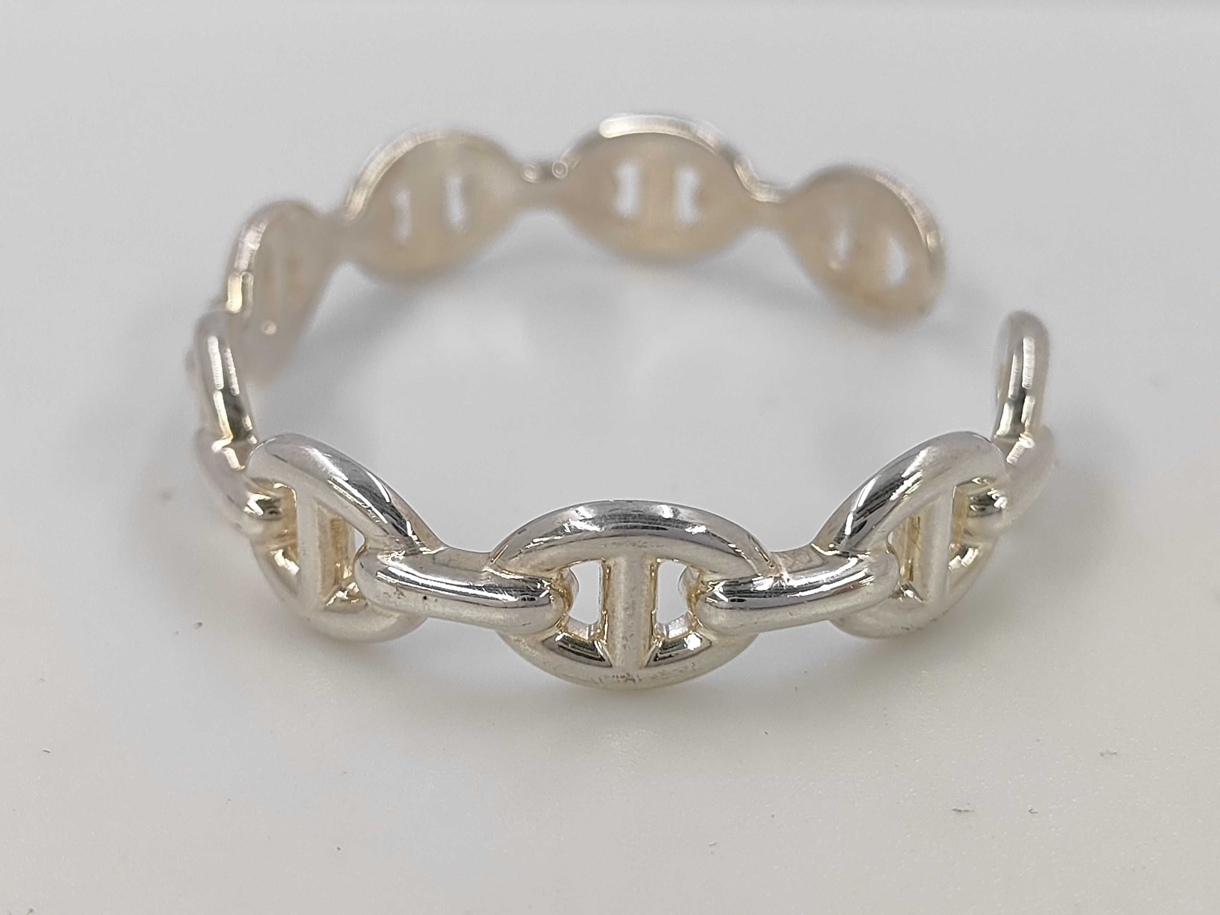 Chaine d'Ancre Enchainée Silver Bangle Bracelet — view 2
