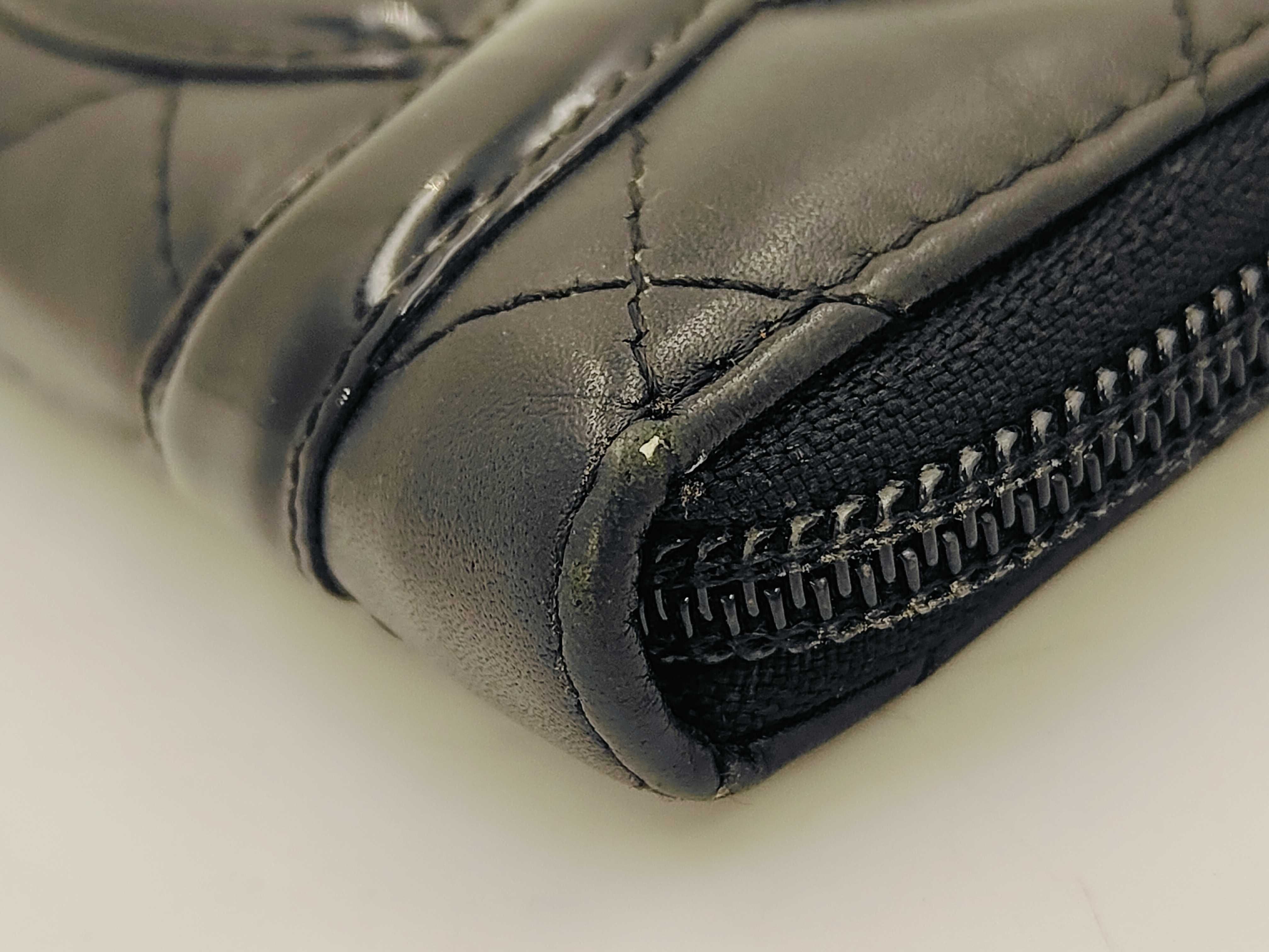 Cambon Zipper Black Quilted Calfskin Large Wallet — view 7