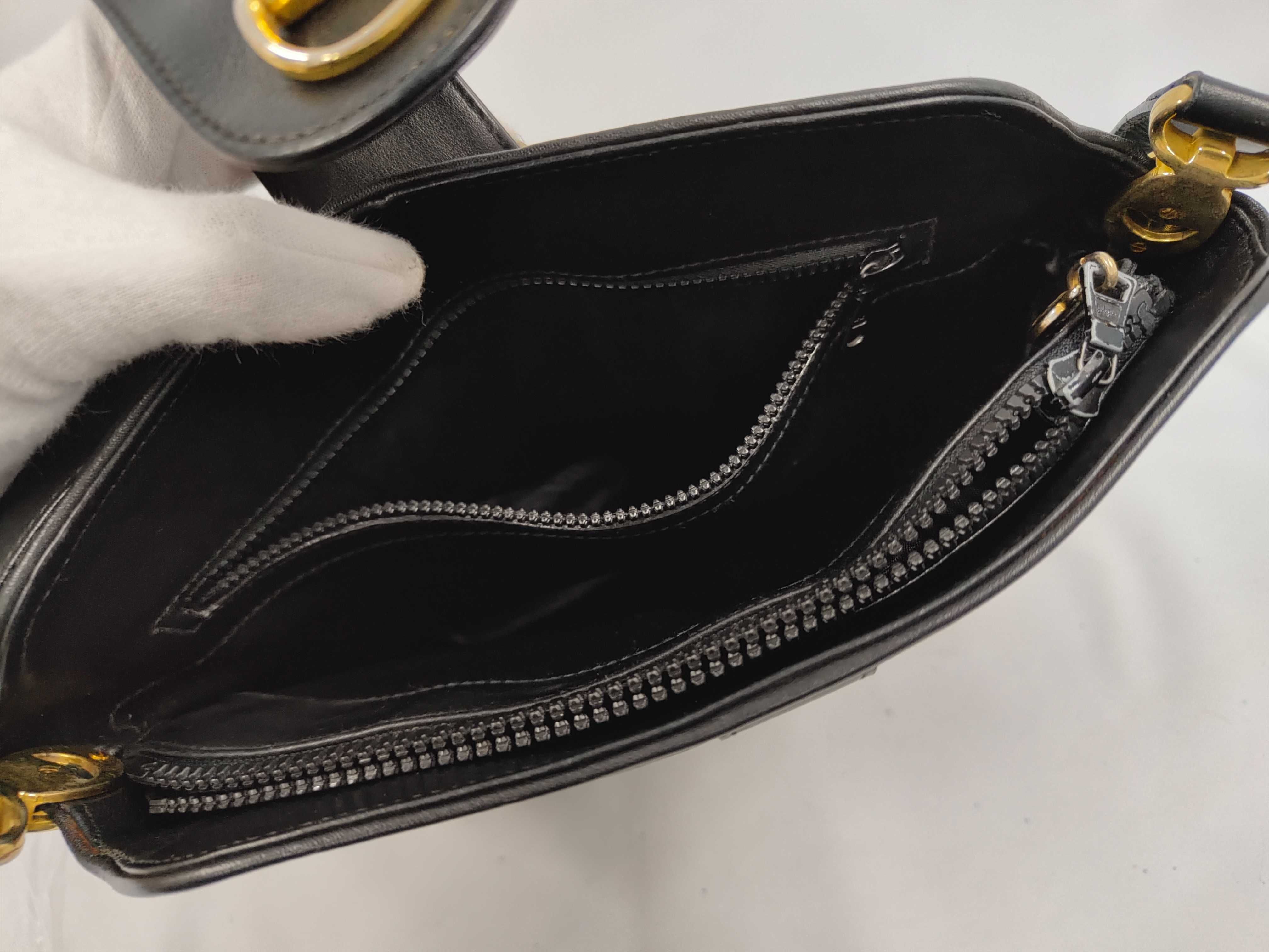 Shoulder Bag, Leather, Black, with Hardware — view 7