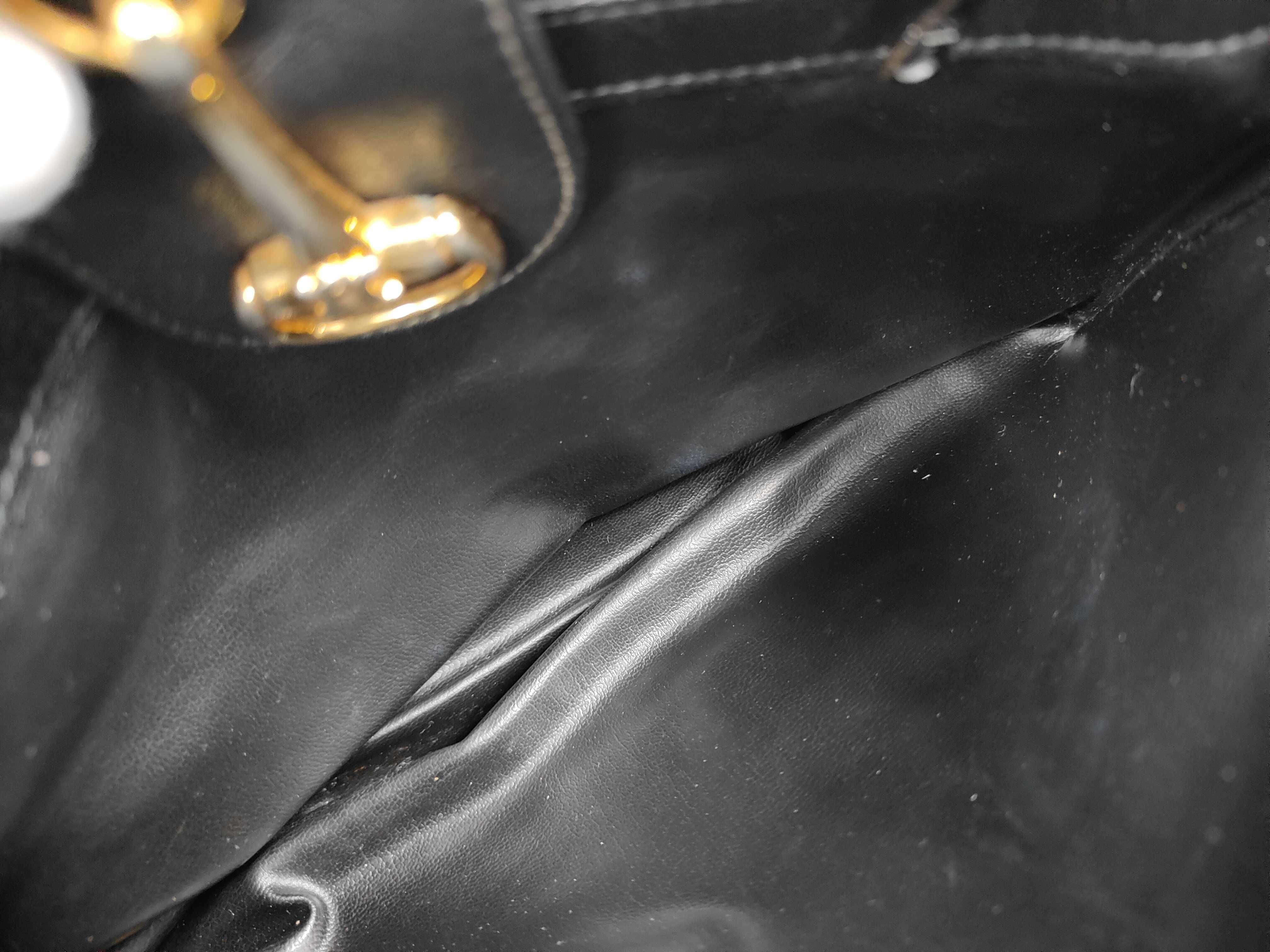 Shoulder Bag, Leather, Black, with Hardware — view 10
