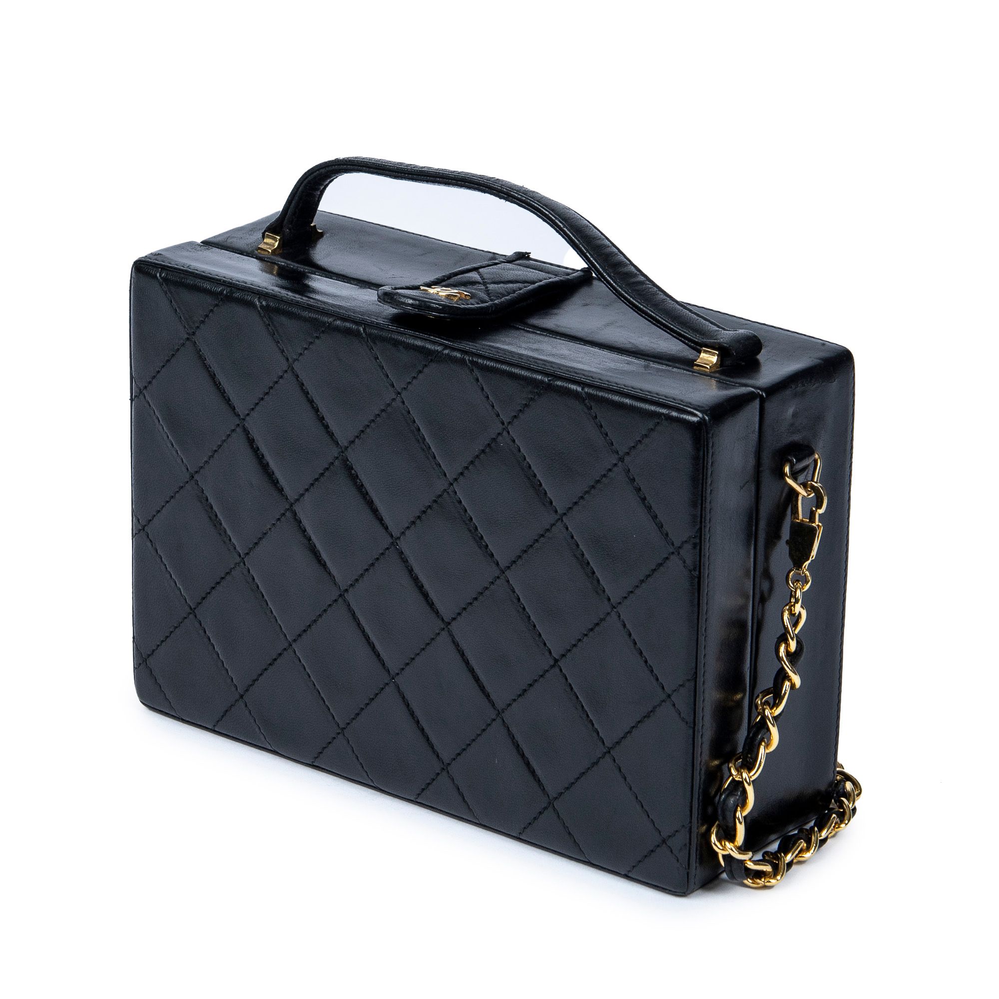 Vintage Chain Box Bag  Quilted Lambskin Leather — view 2