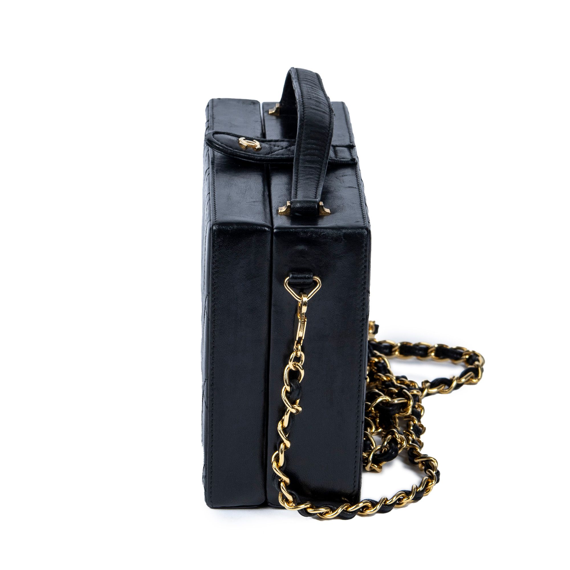 Vintage Chain Box Bag  Quilted Lambskin Leather — view 3