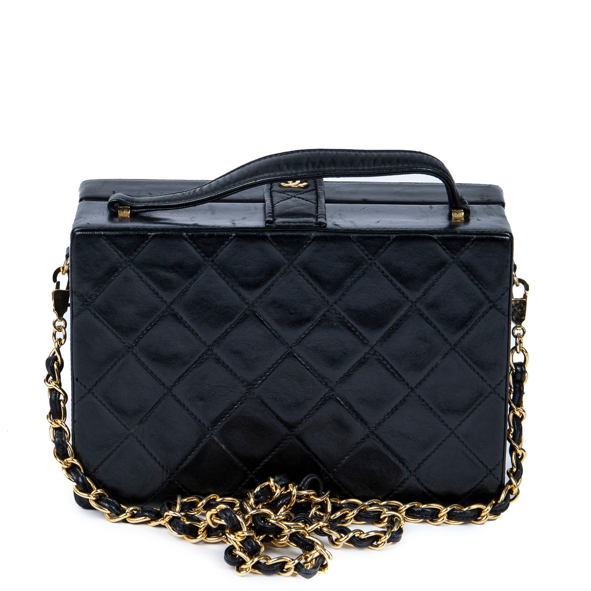 Vintage Chain Box Bag  Quilted Lambskin Leather — view 5