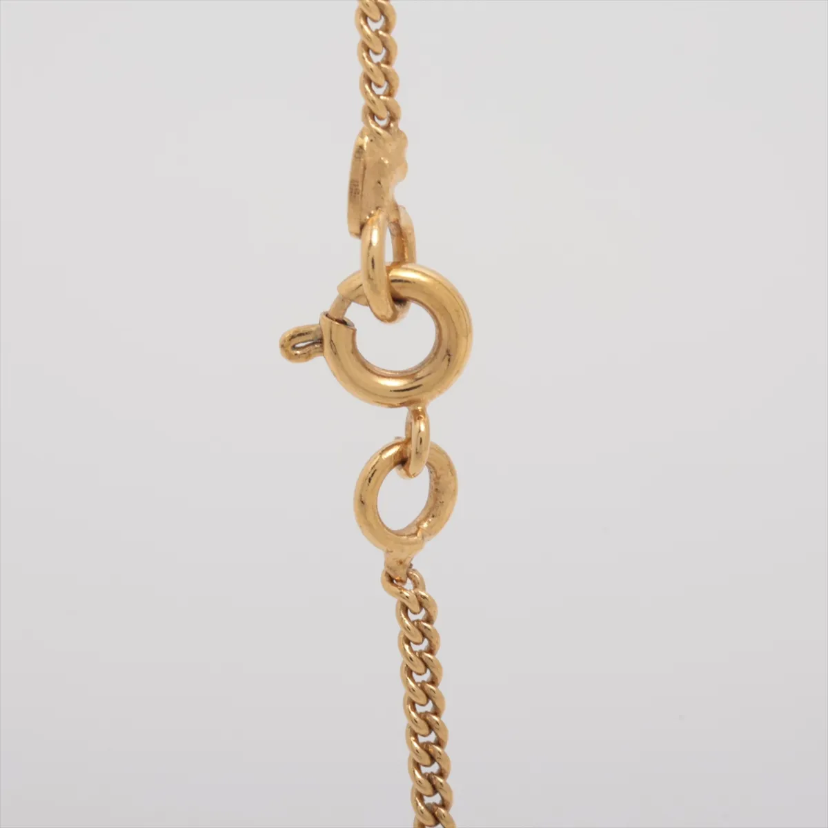 Coco Mark 02P Necklace, GP x Rhinestone, Gold. Shows signs of wear, — view 3