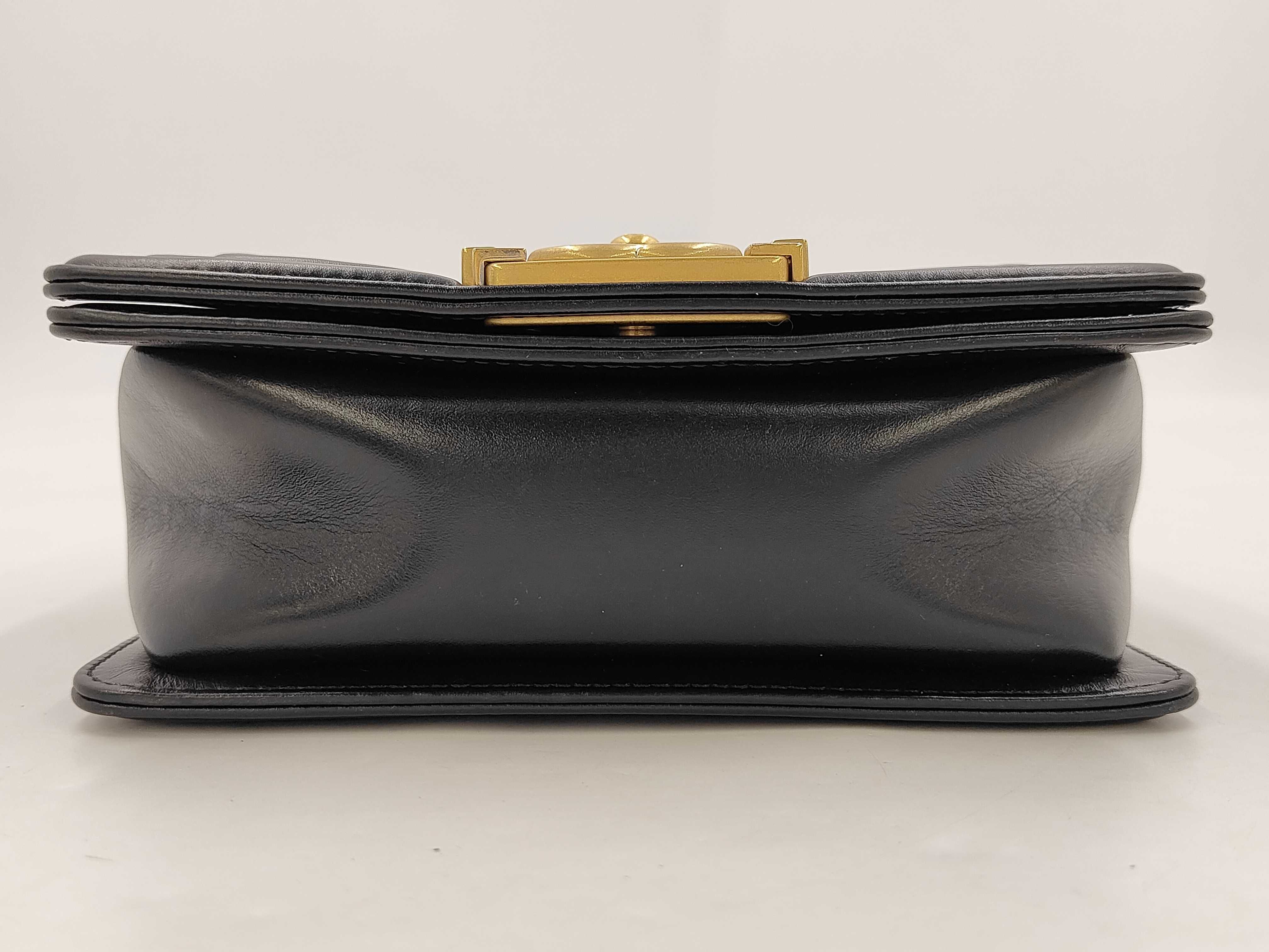 Boy Chanel Mini Chain Shoulder Bag, Calfskin, Black — view 7