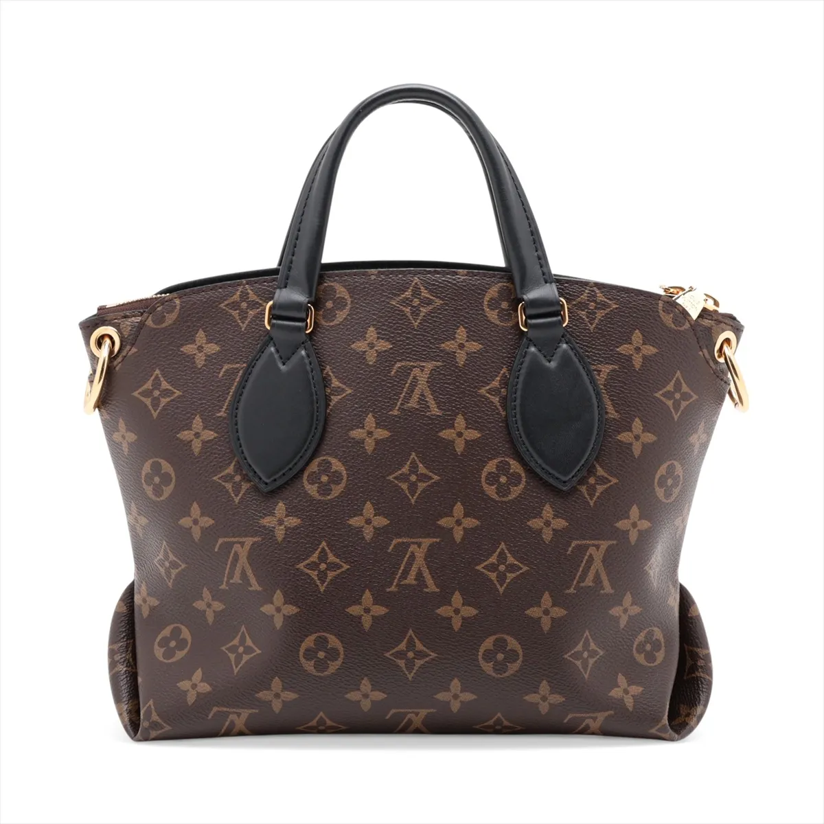 Monogram Flower Zipped Tote PM M44351 TJ3149 Brown — view 2