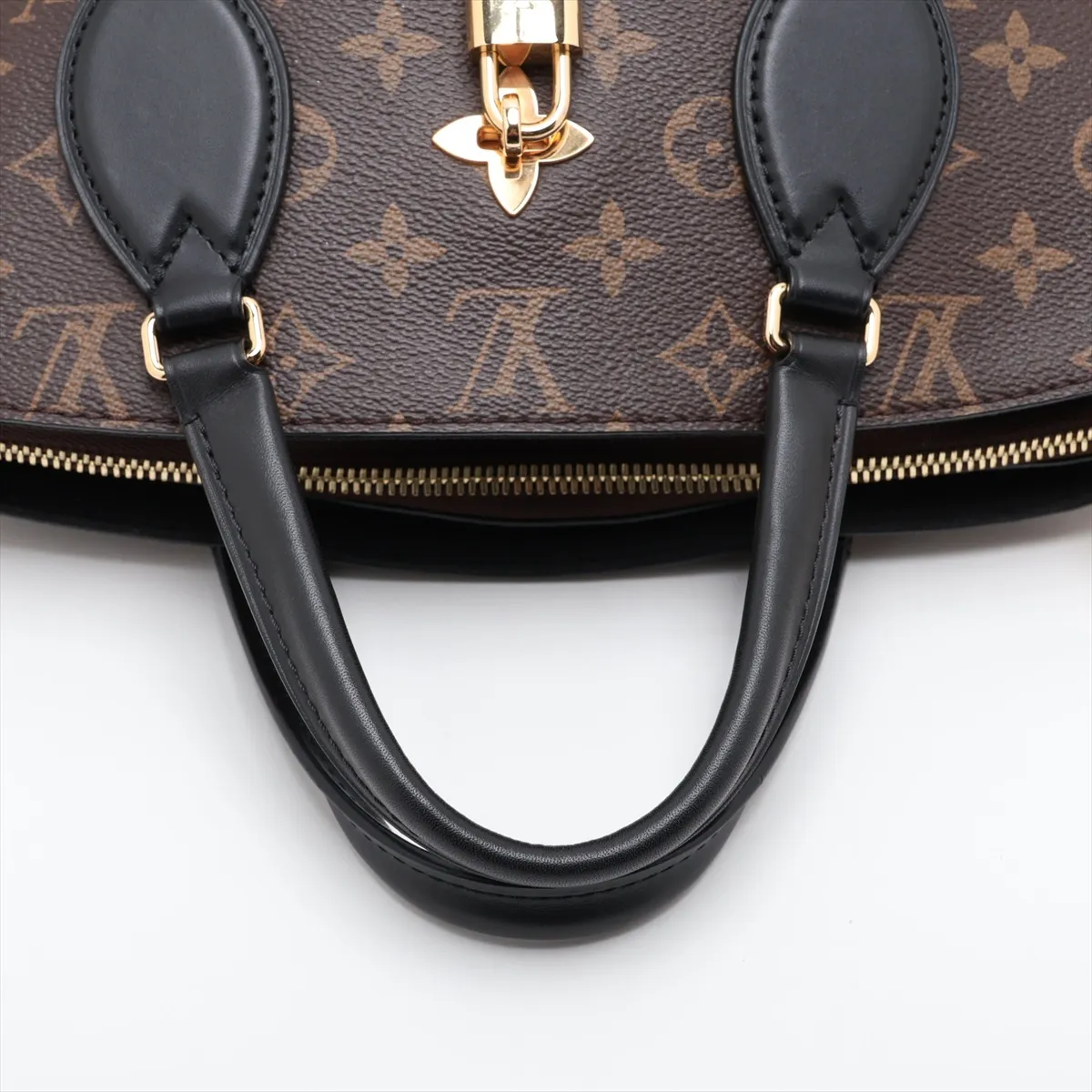 Monogram Flower Zipped Tote PM M44351 TJ3149 Brown — view 5