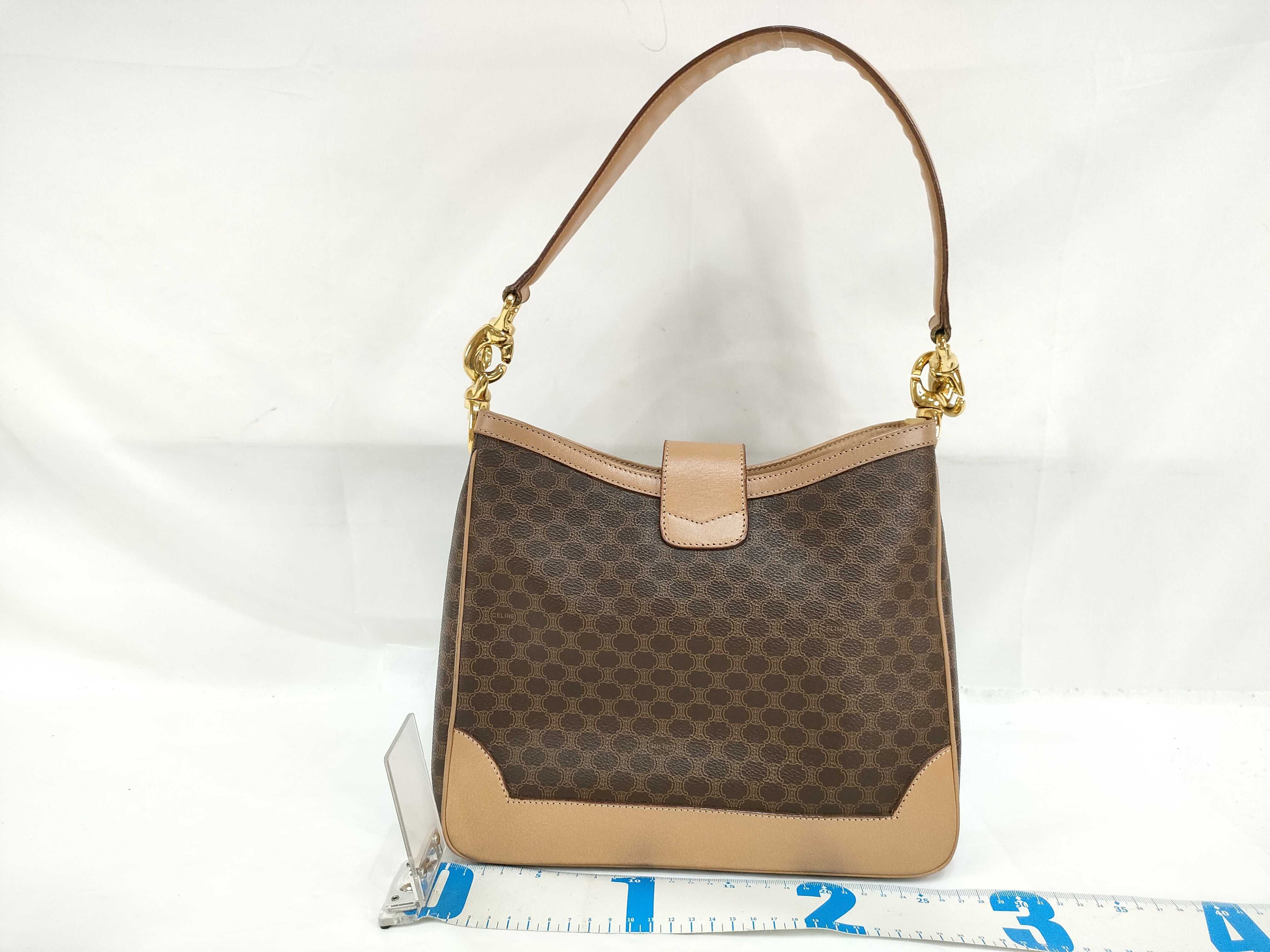 Macadam pattern circle one-shoulder bag with gold hardware — view 2