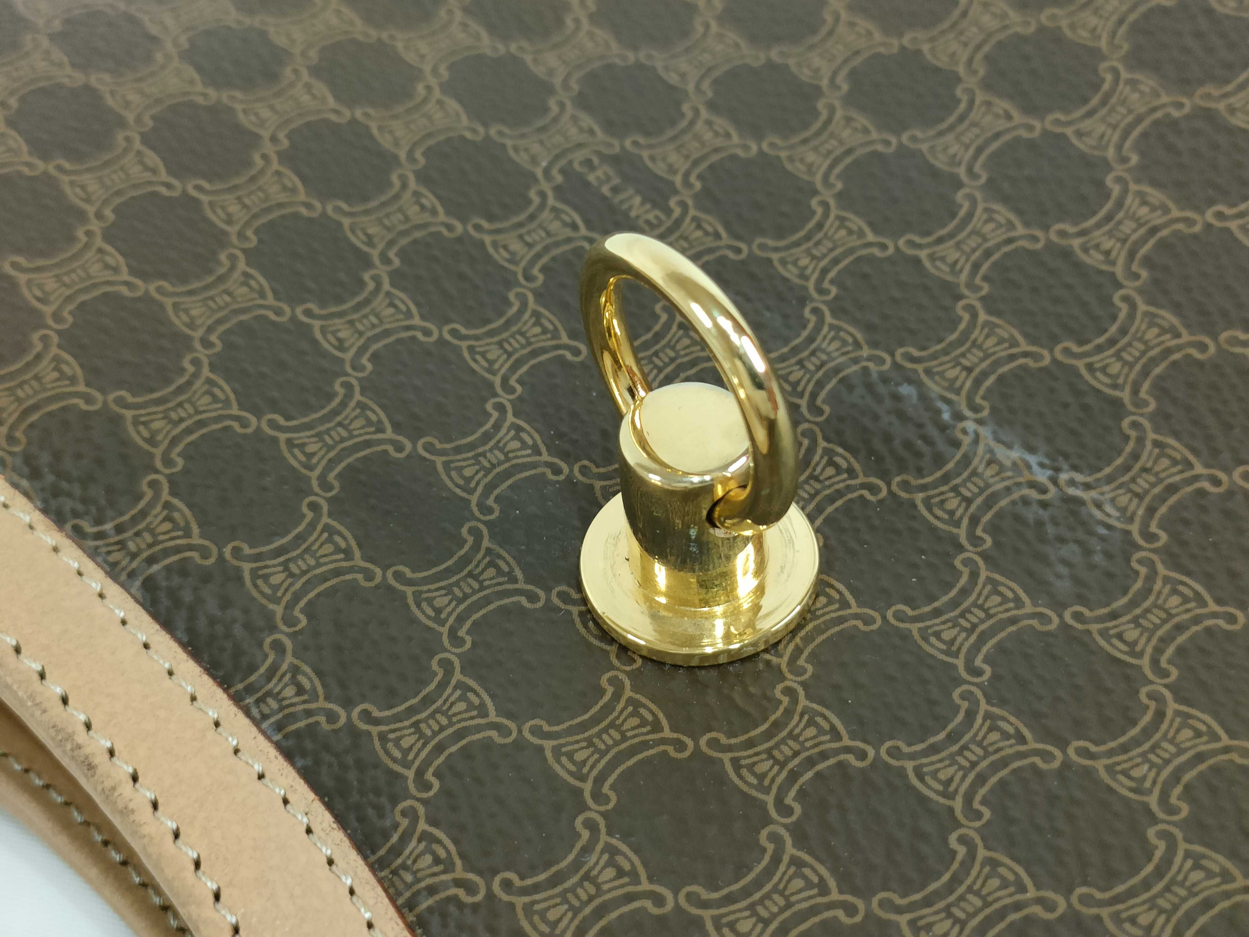 Macadam pattern circle one-shoulder bag with gold hardware — view 11