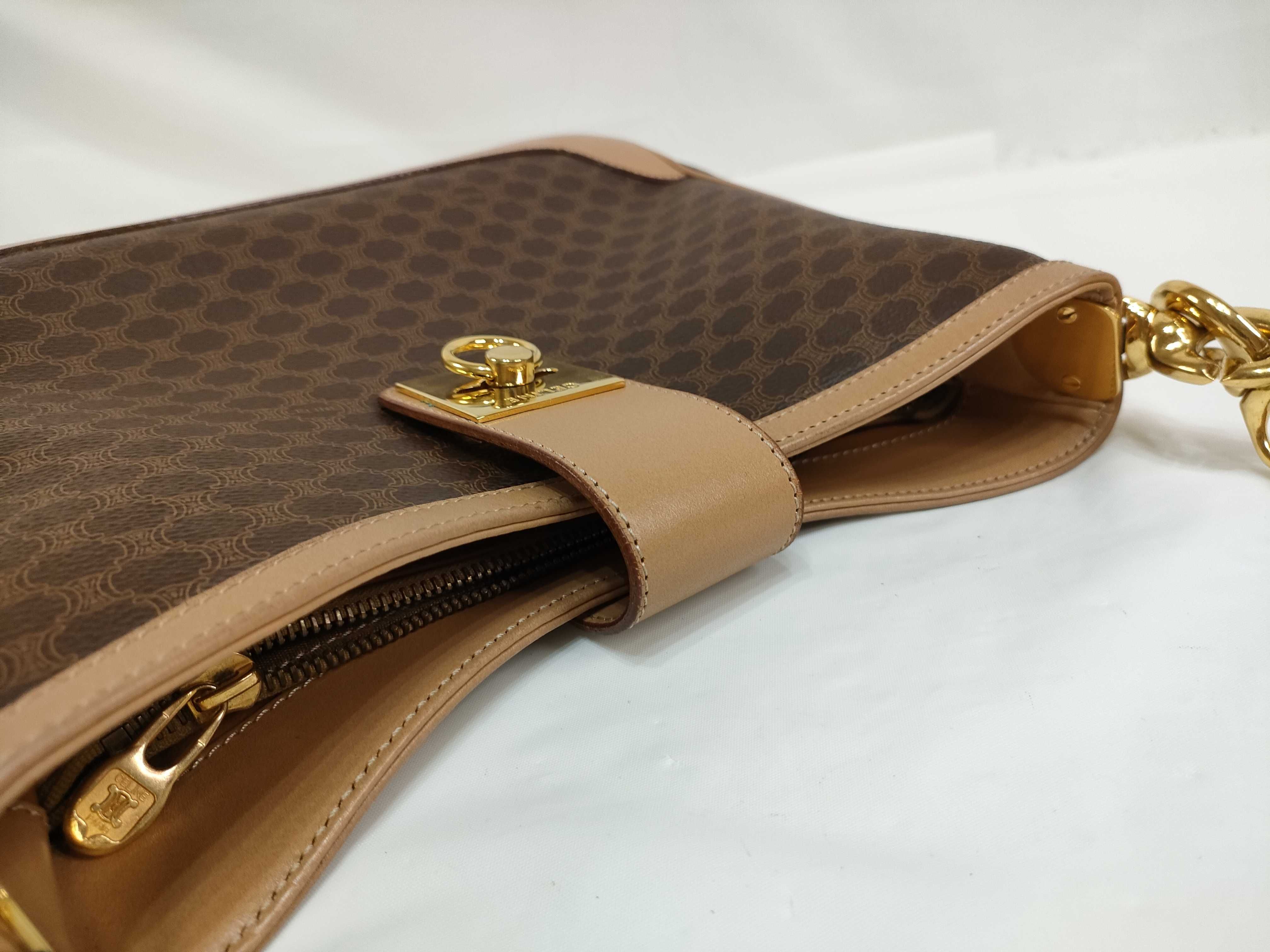 Macadam pattern circle one-shoulder bag with gold hardware — view 6