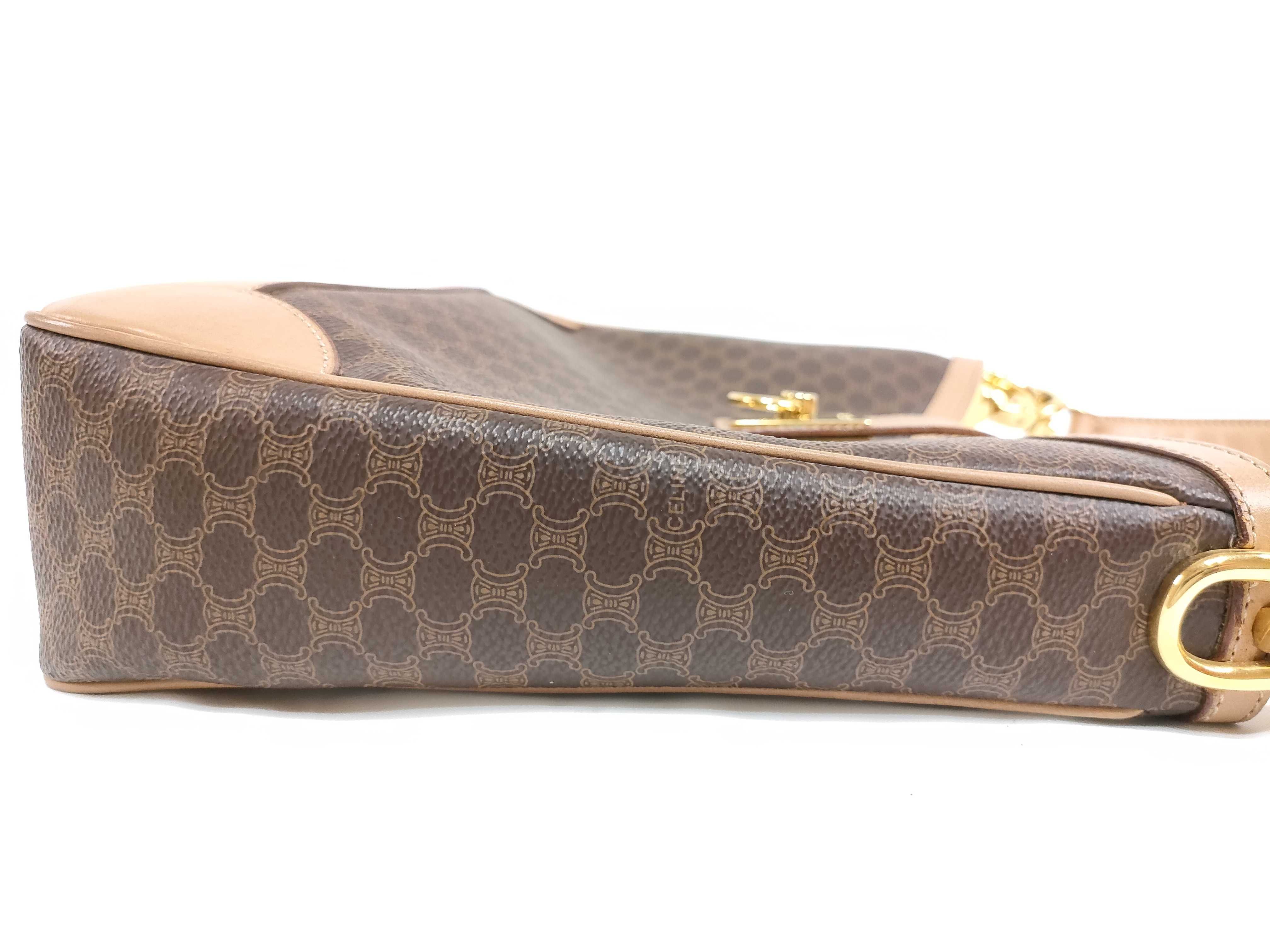 Macadam pattern circle one-shoulder bag with gold hardware — view 8