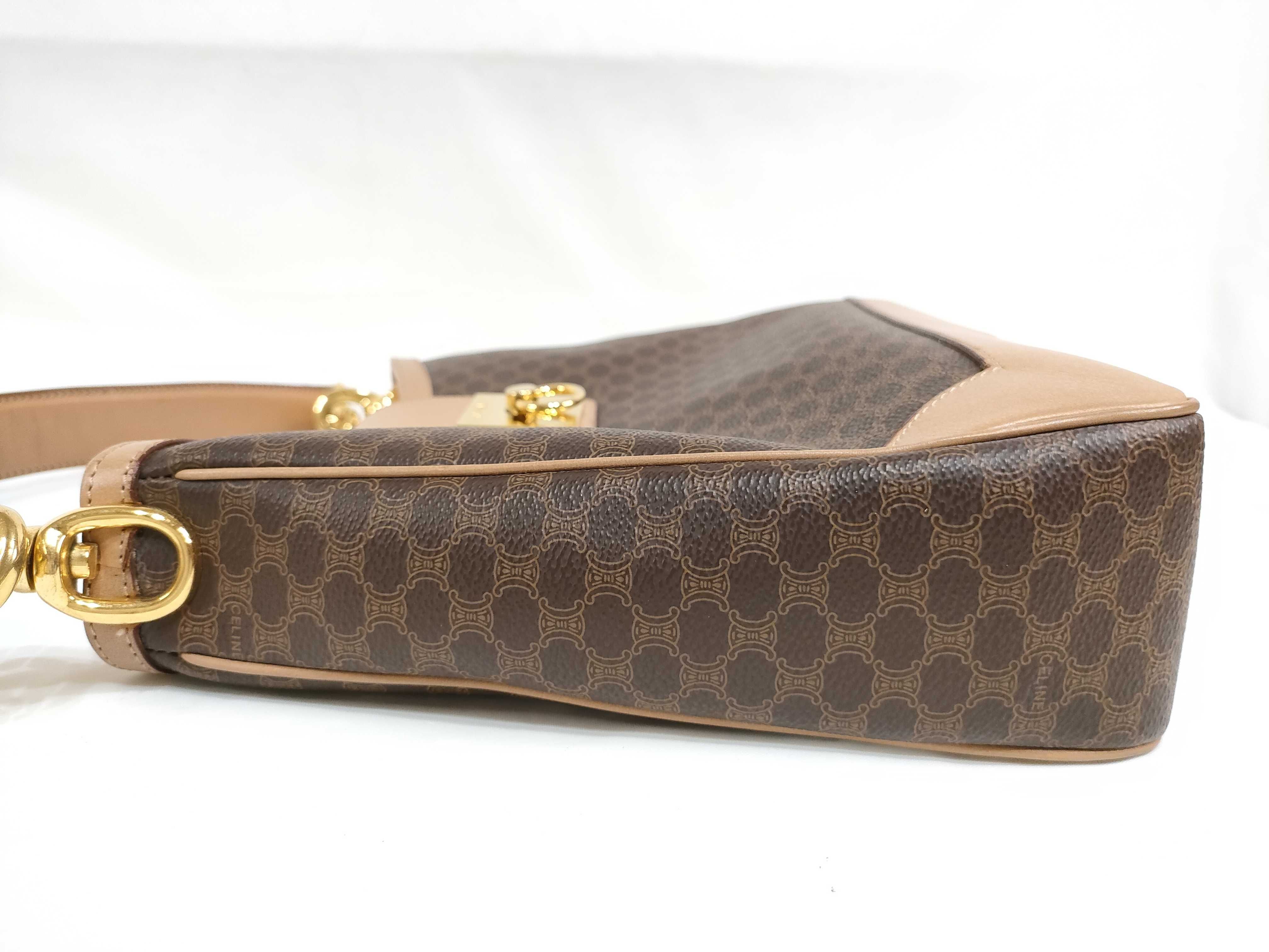 Macadam pattern circle one-shoulder bag with gold hardware — view 10