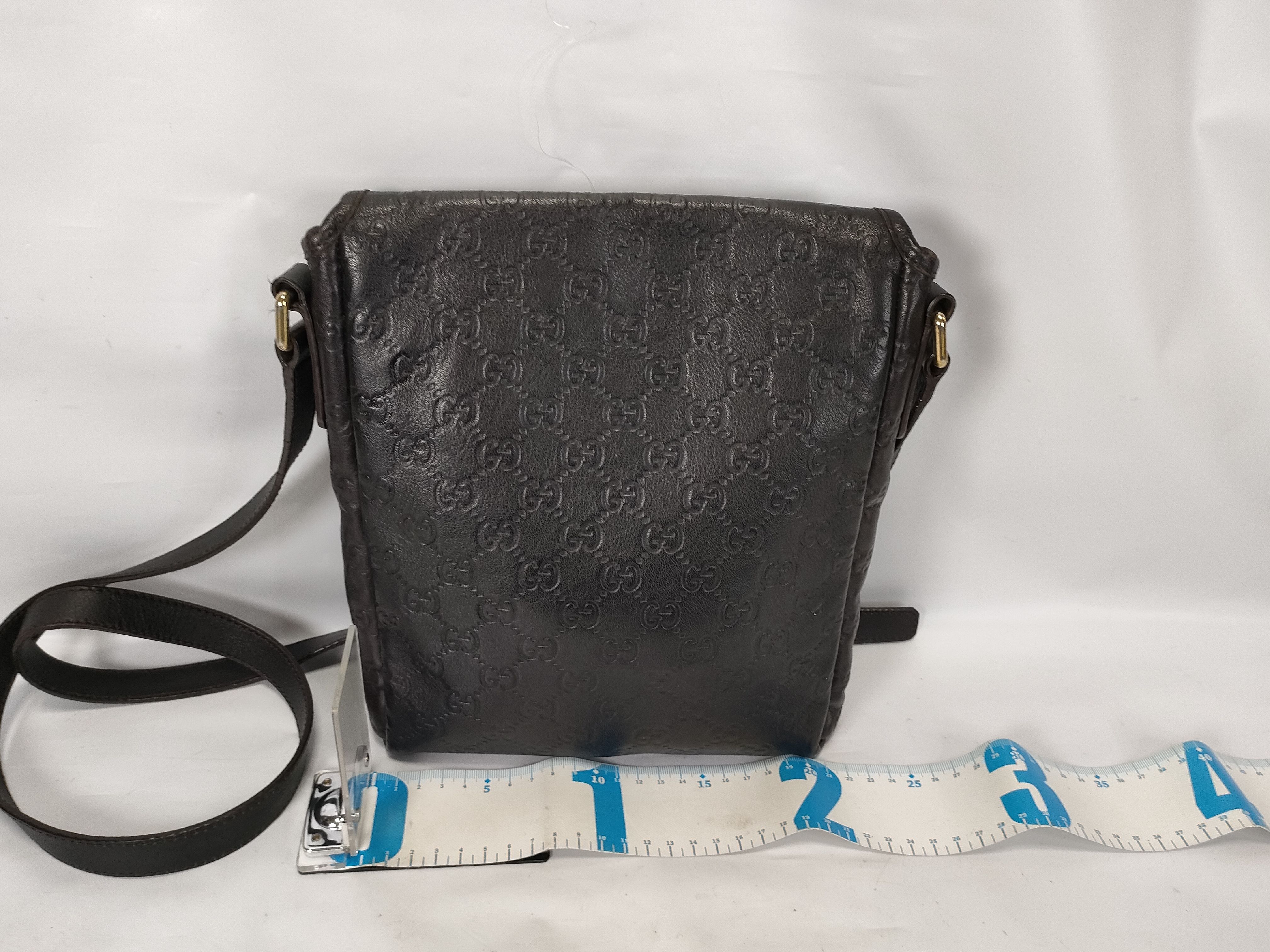 GG pattern leather shoulder bag (black) — view 2