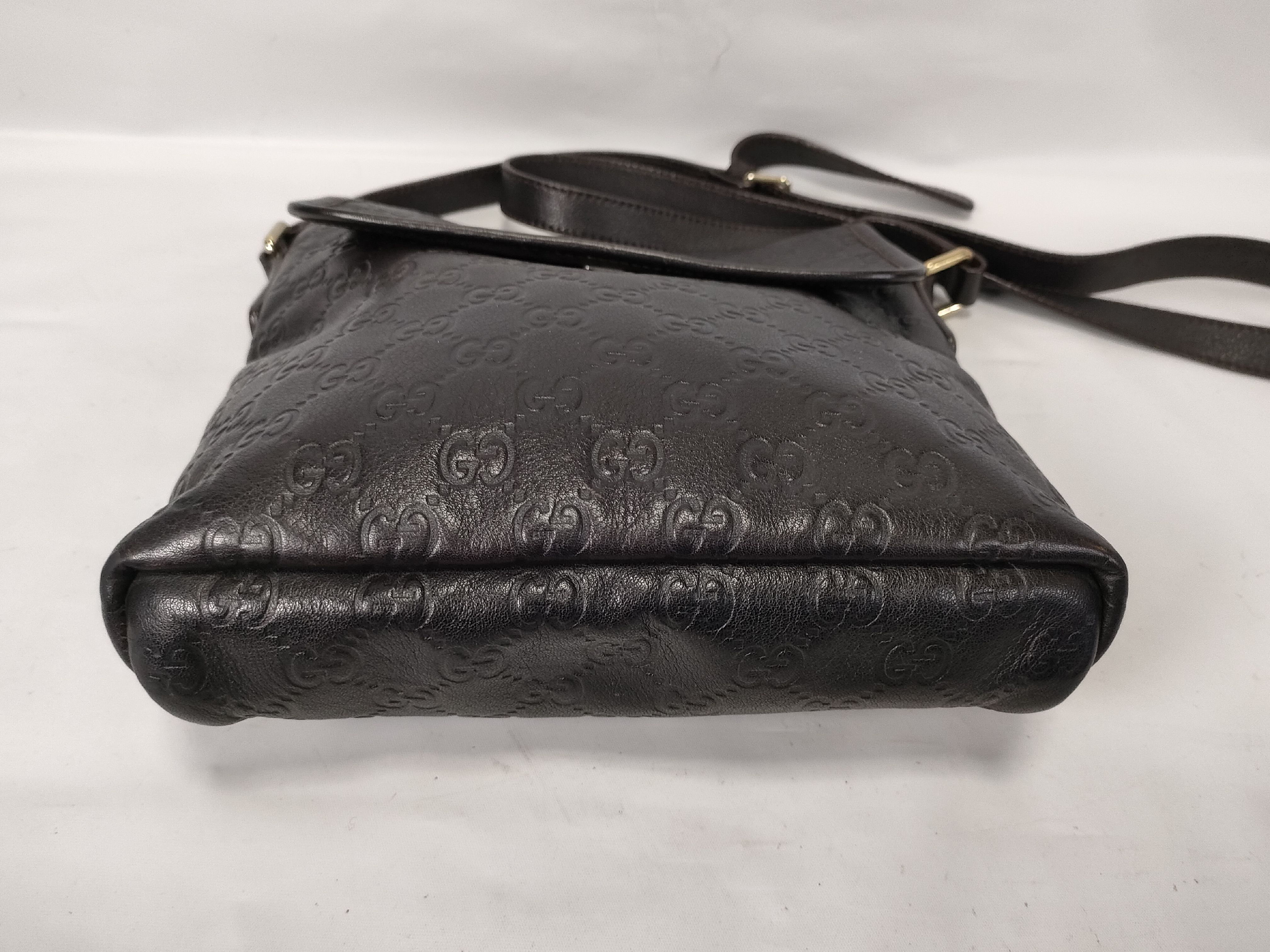 GG pattern leather shoulder bag (black) — view 7