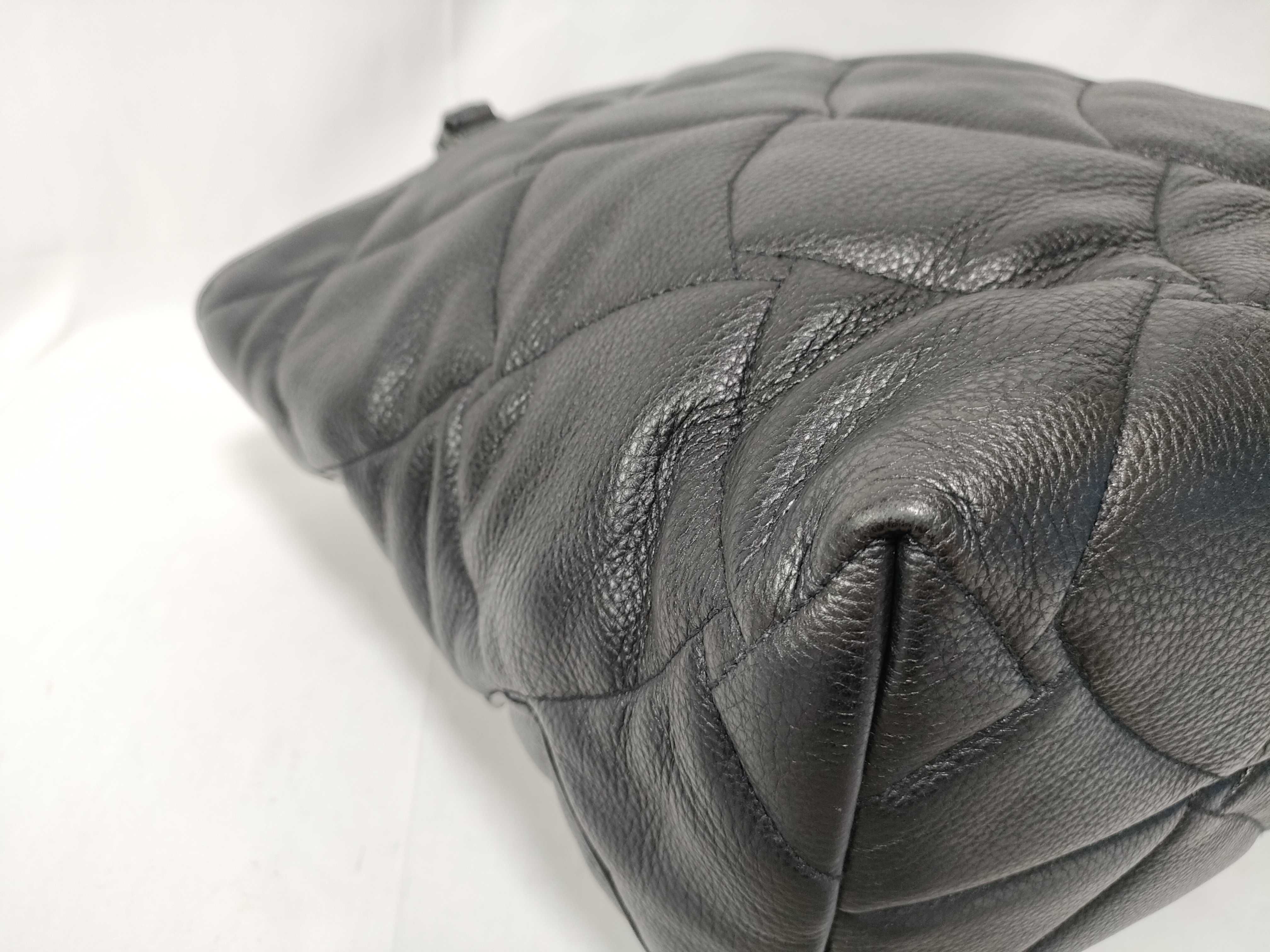 Quilted Intrecciato Leather Tote Bag — view 6