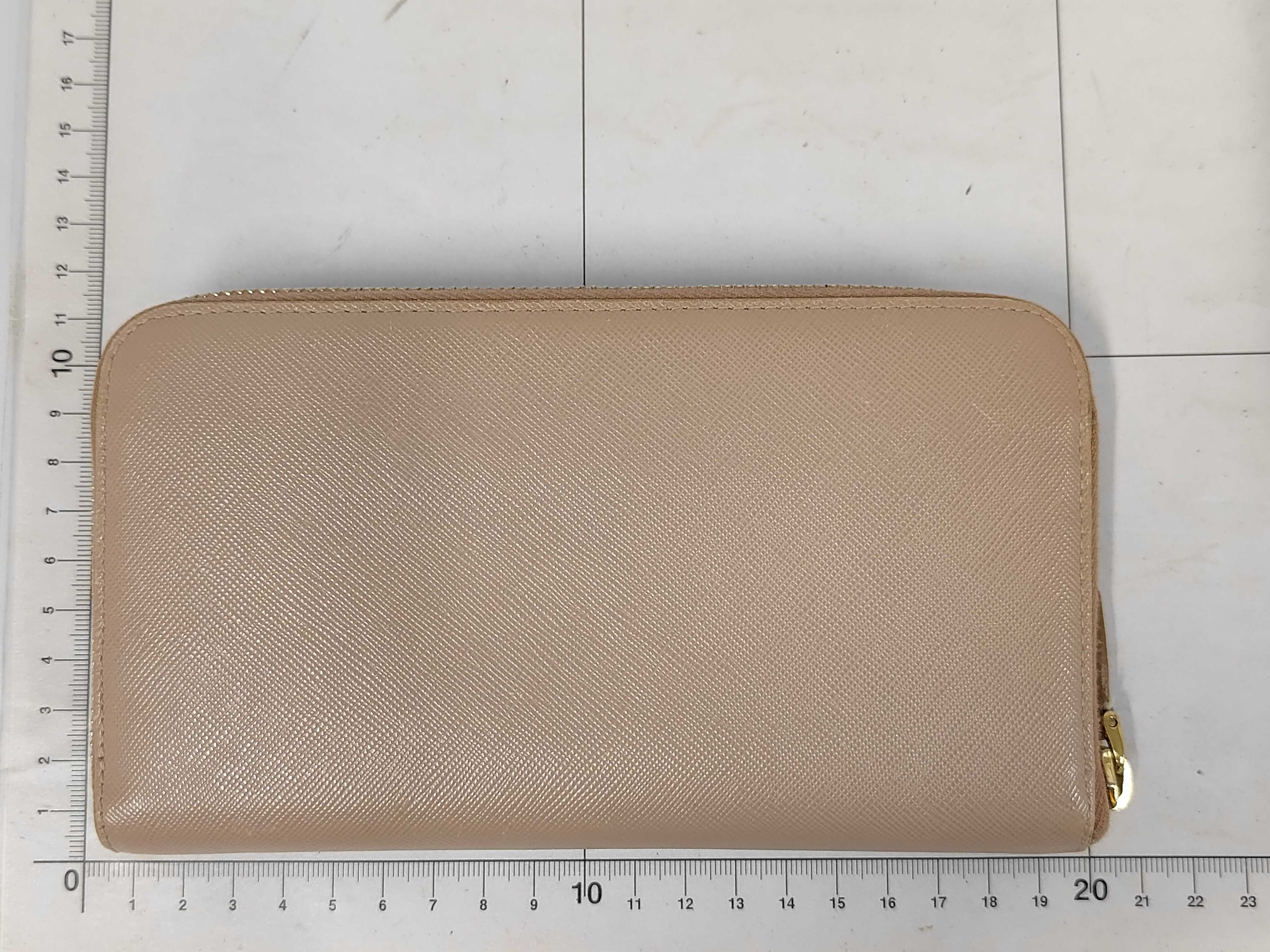 Saffiano Leather Round Zip Long Wallet Pink Wallet — view 2