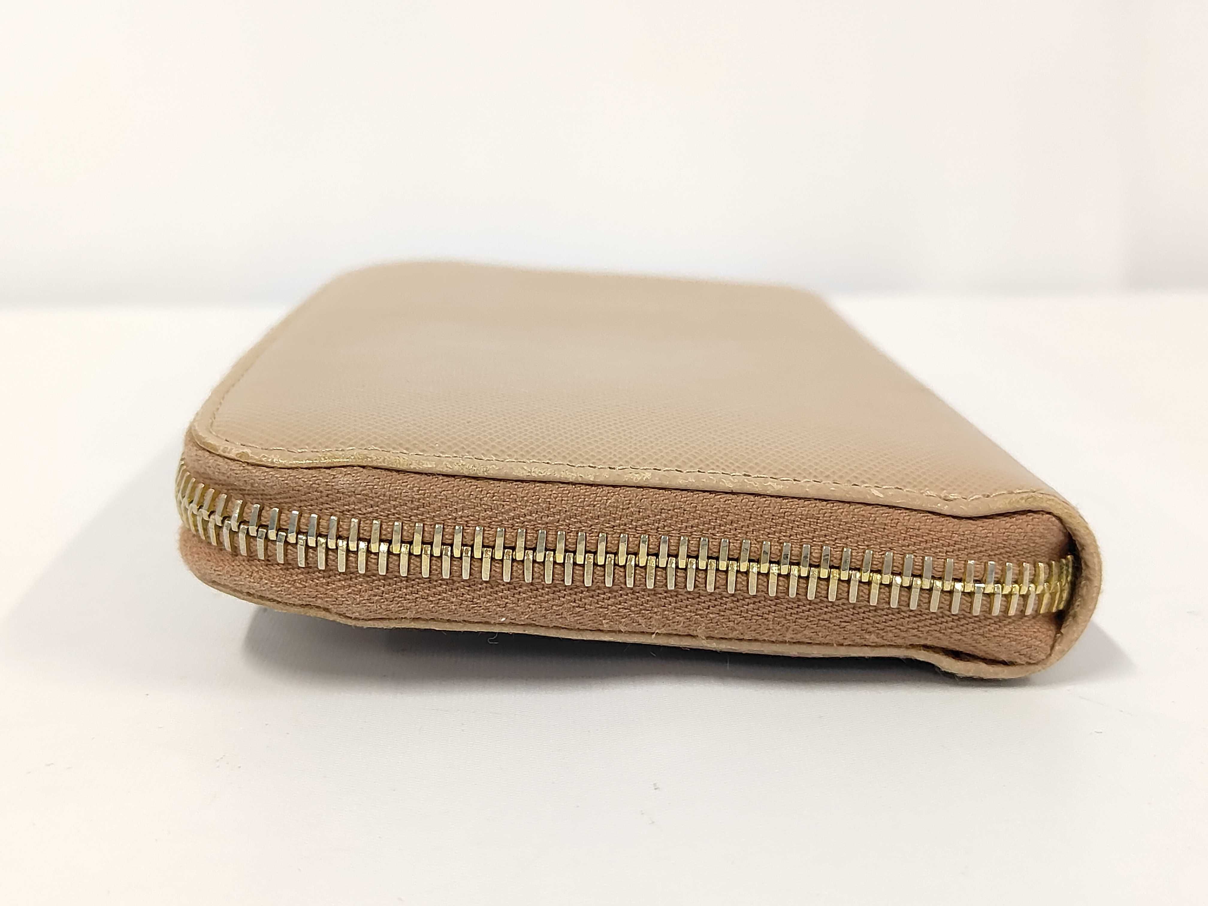 Saffiano Leather Round Zip Long Wallet Pink Wallet — view 5