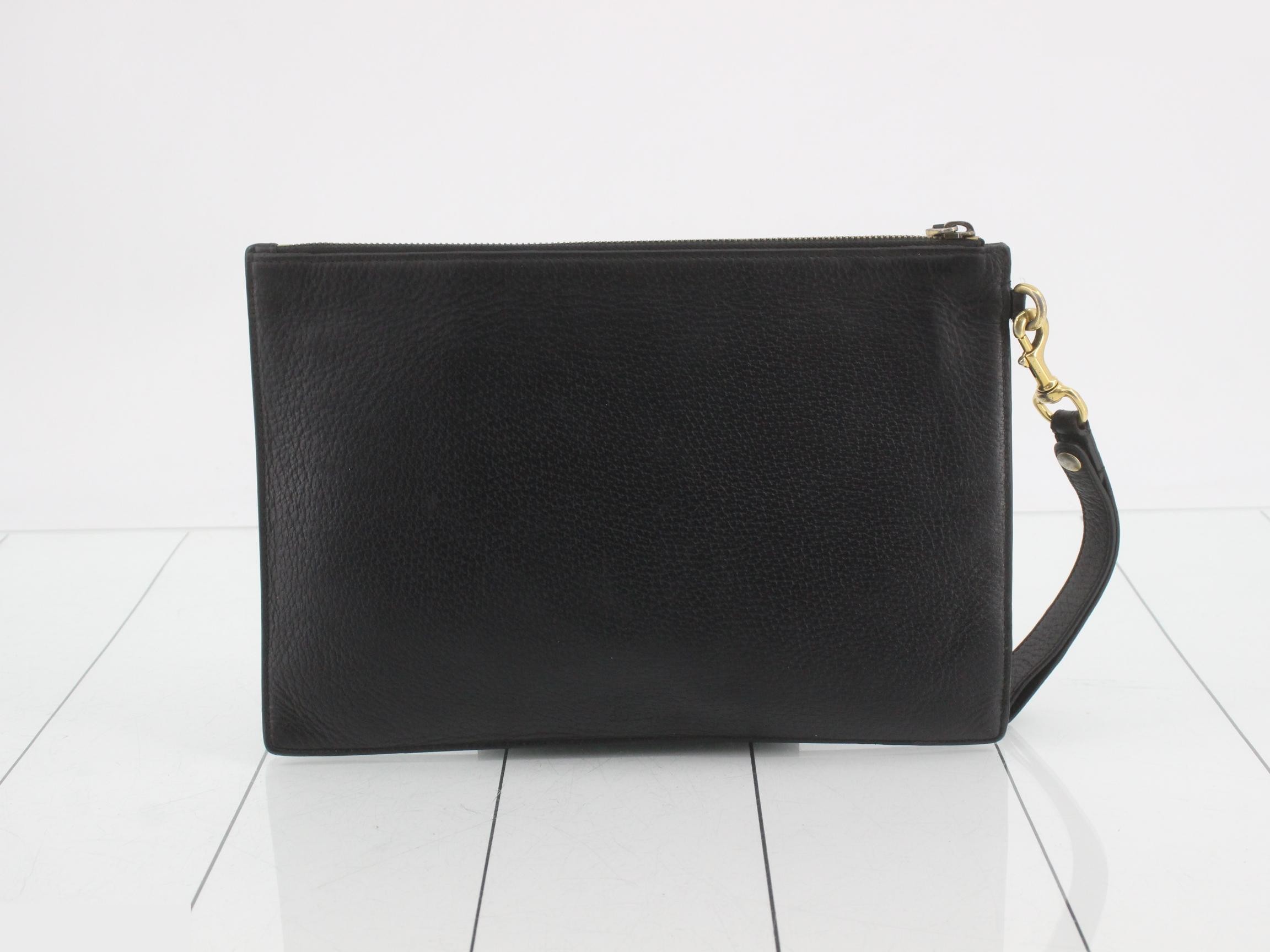 GG Marmont Leather Clutch Bag, Black — view 2