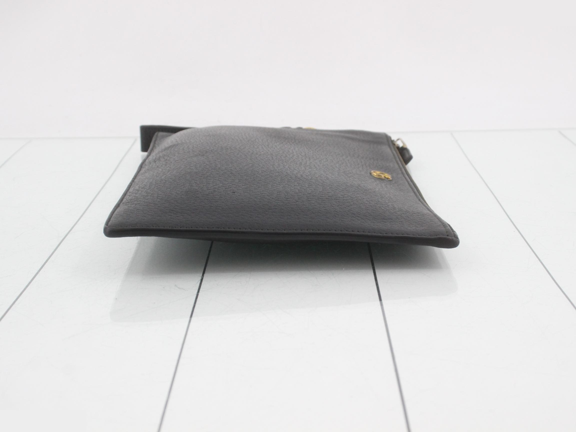 GG Marmont Leather Clutch Bag, Black — view 3