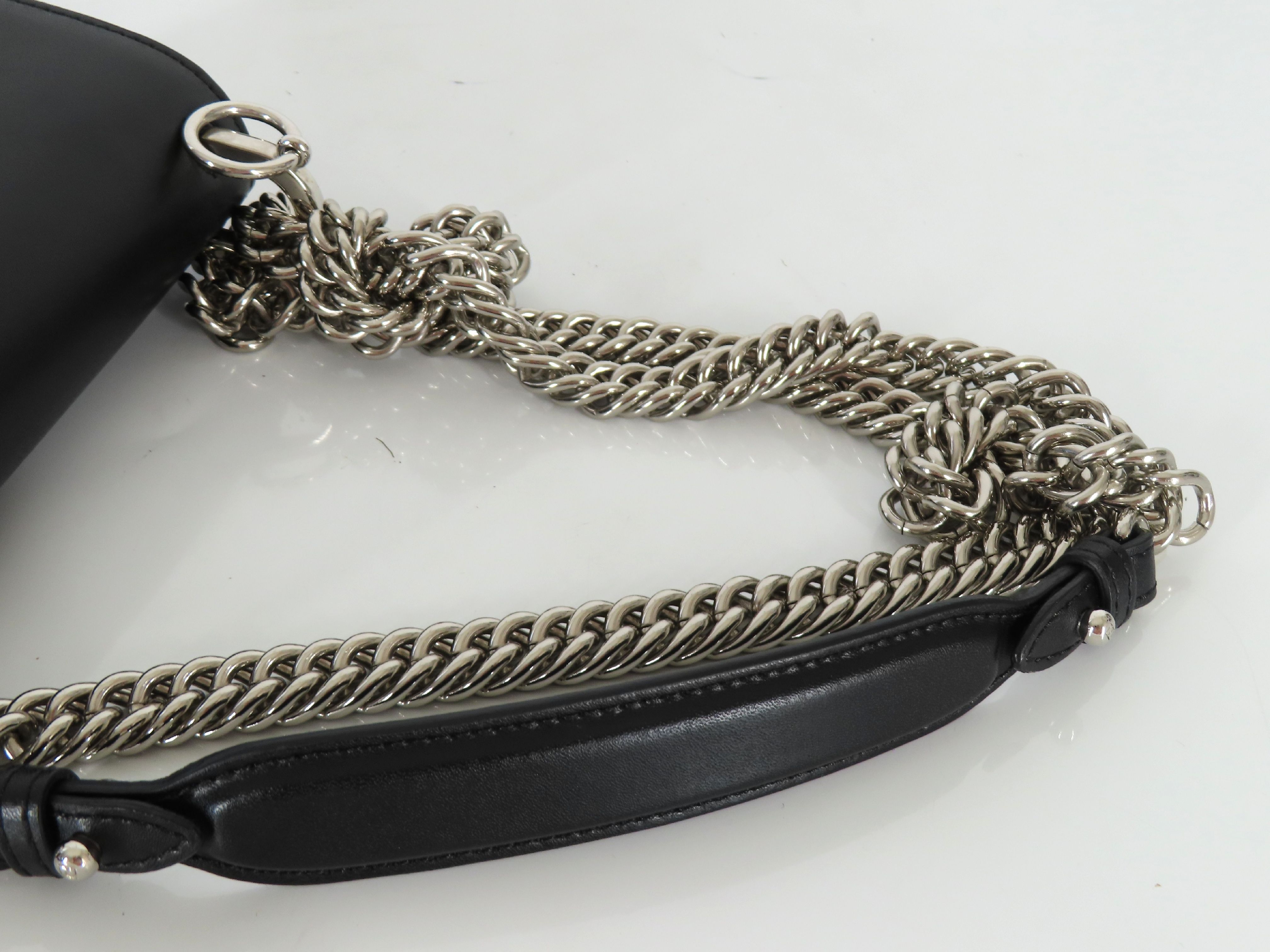 Mini Kanai Leather Chain Shoulder Bag, Black, 8M0381 (Shoulder Bag) — view 3