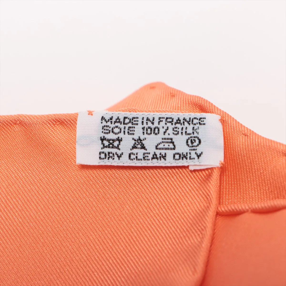 Carre 90 VUE DU CARROSSE DE LA GALERE LA REALE Queen's Coronation Scarf, Silk, Orange, with some wear, — view 7