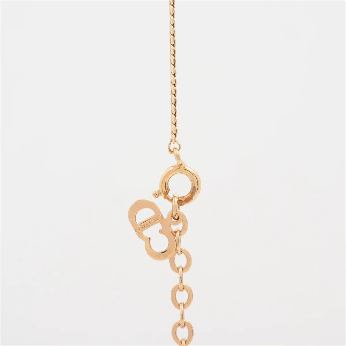 CD Logo Necklace GP x Rhinestone Gold — view 3