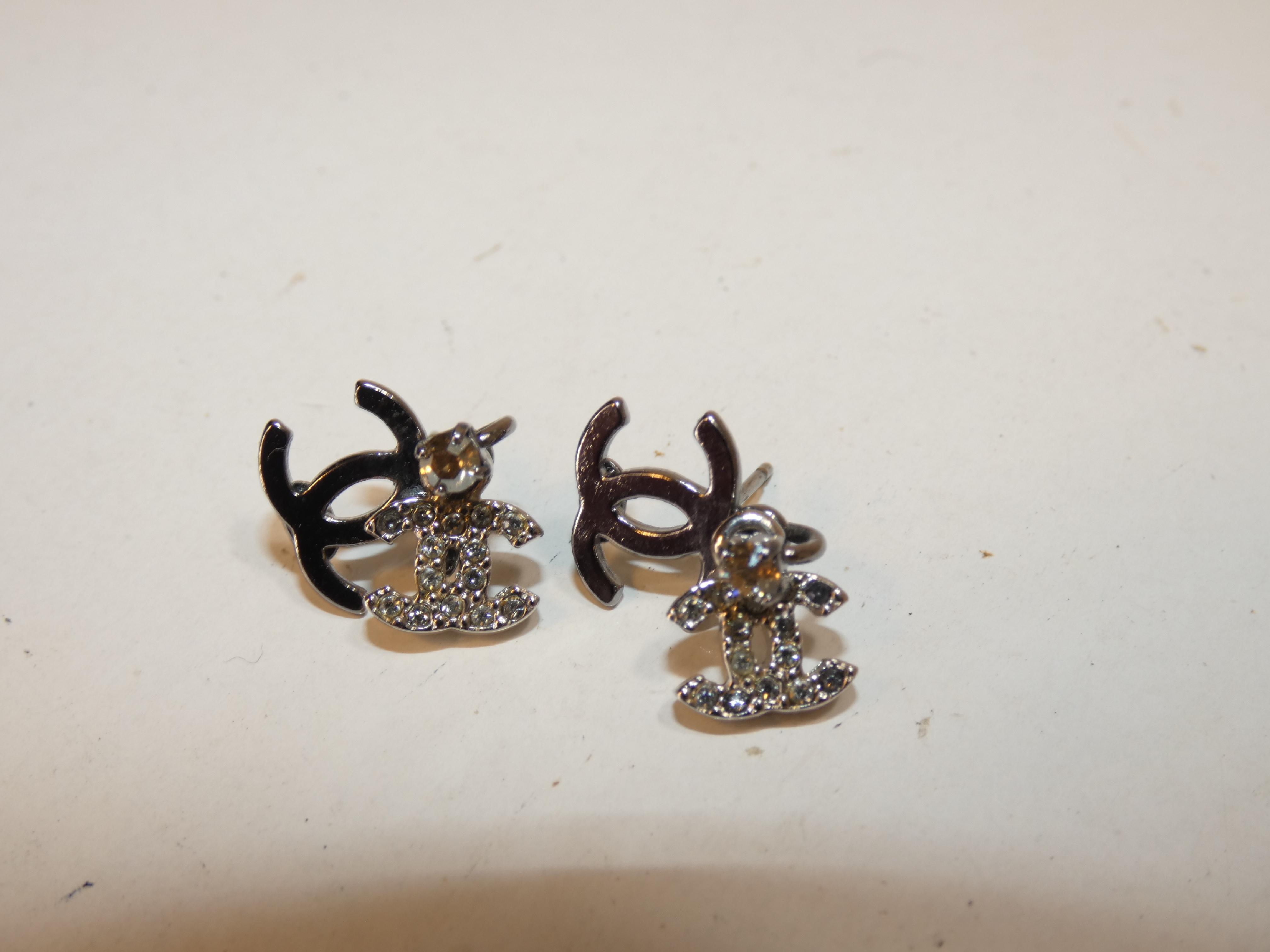 double coco rhinestone earrings — view 4