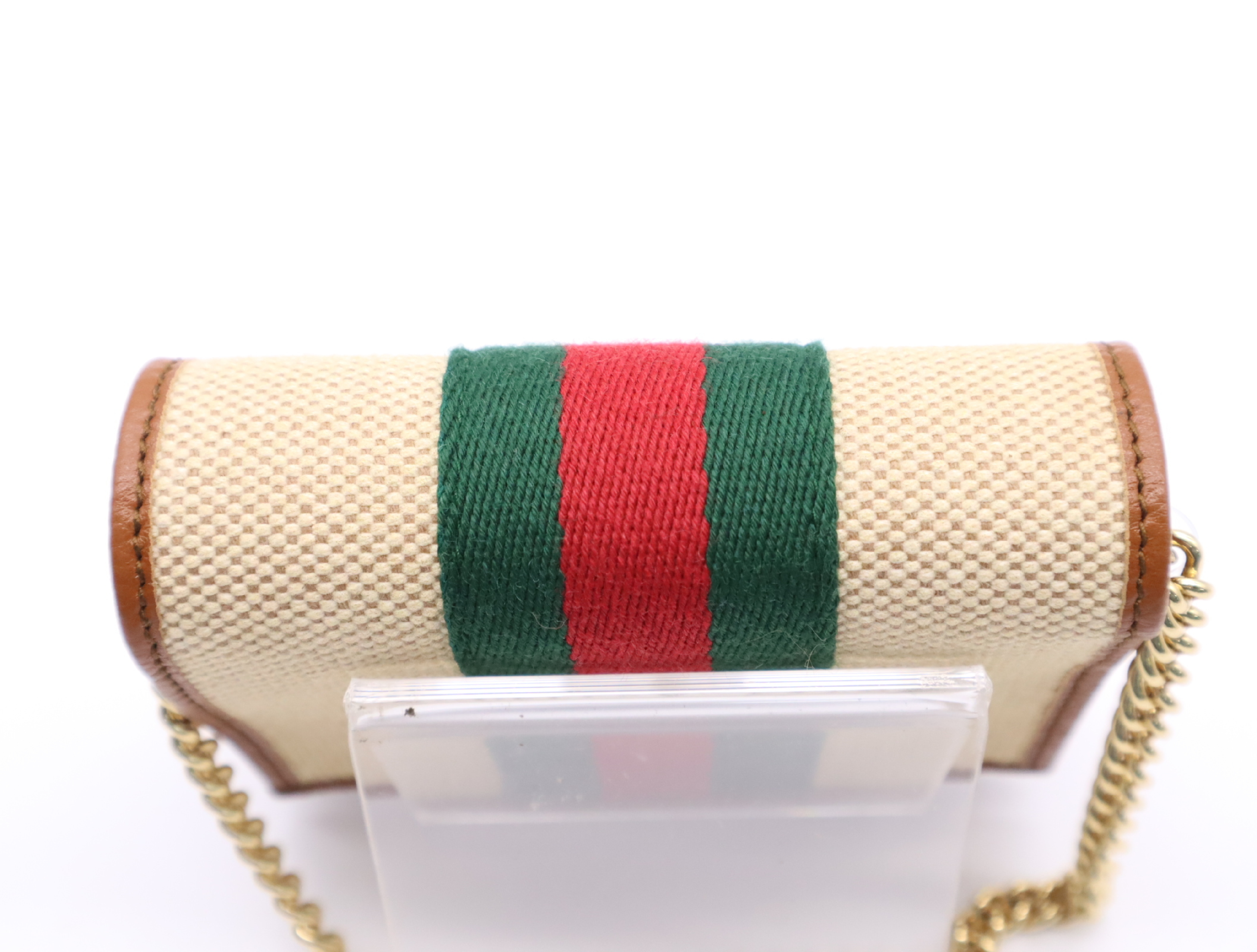 573790 Canvas/Leather Raja Chain Wallet Tiger Sherry Line Beige Brown Wallet — view 4