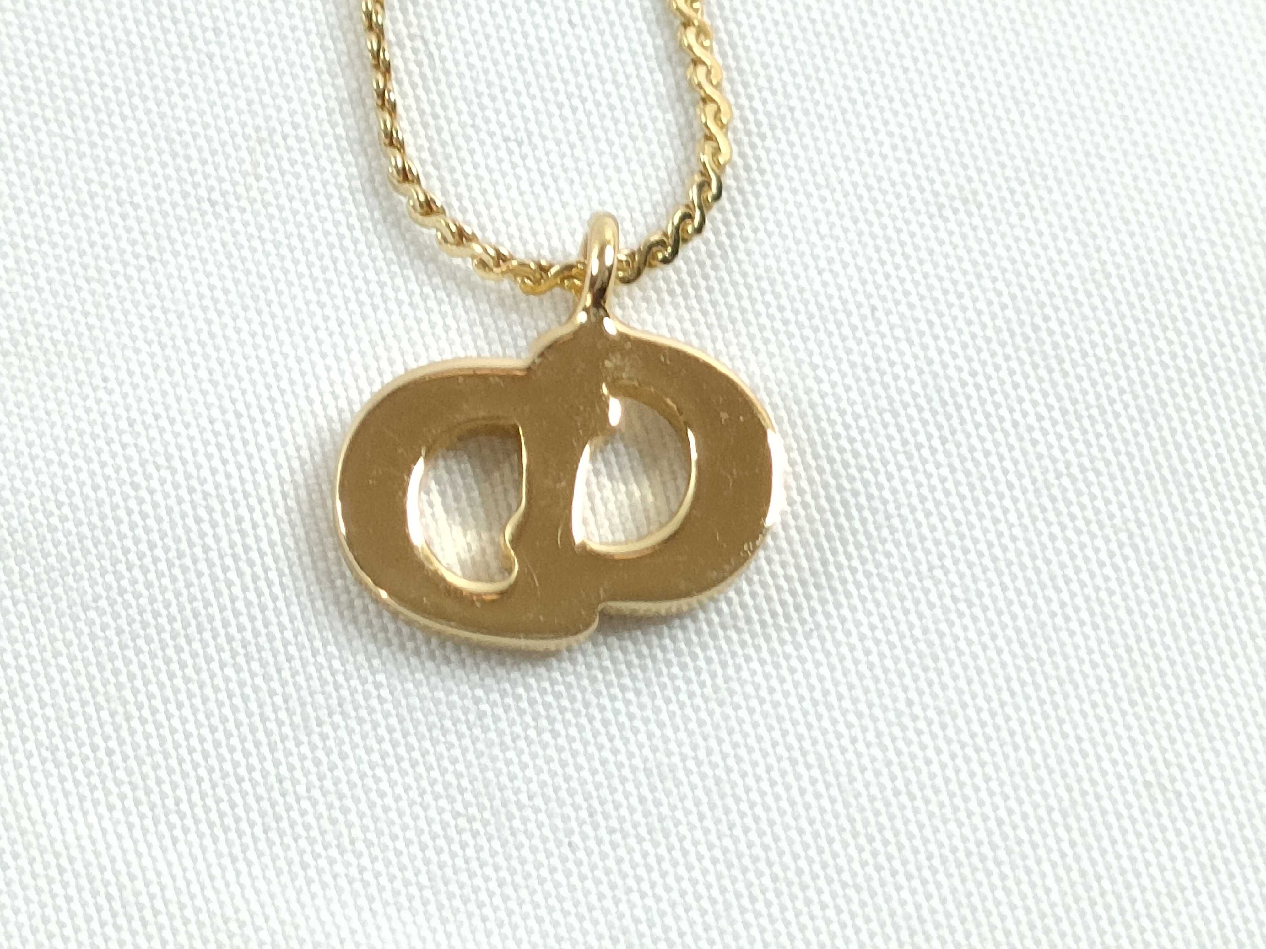 logo necklace, gold necklace — view 2