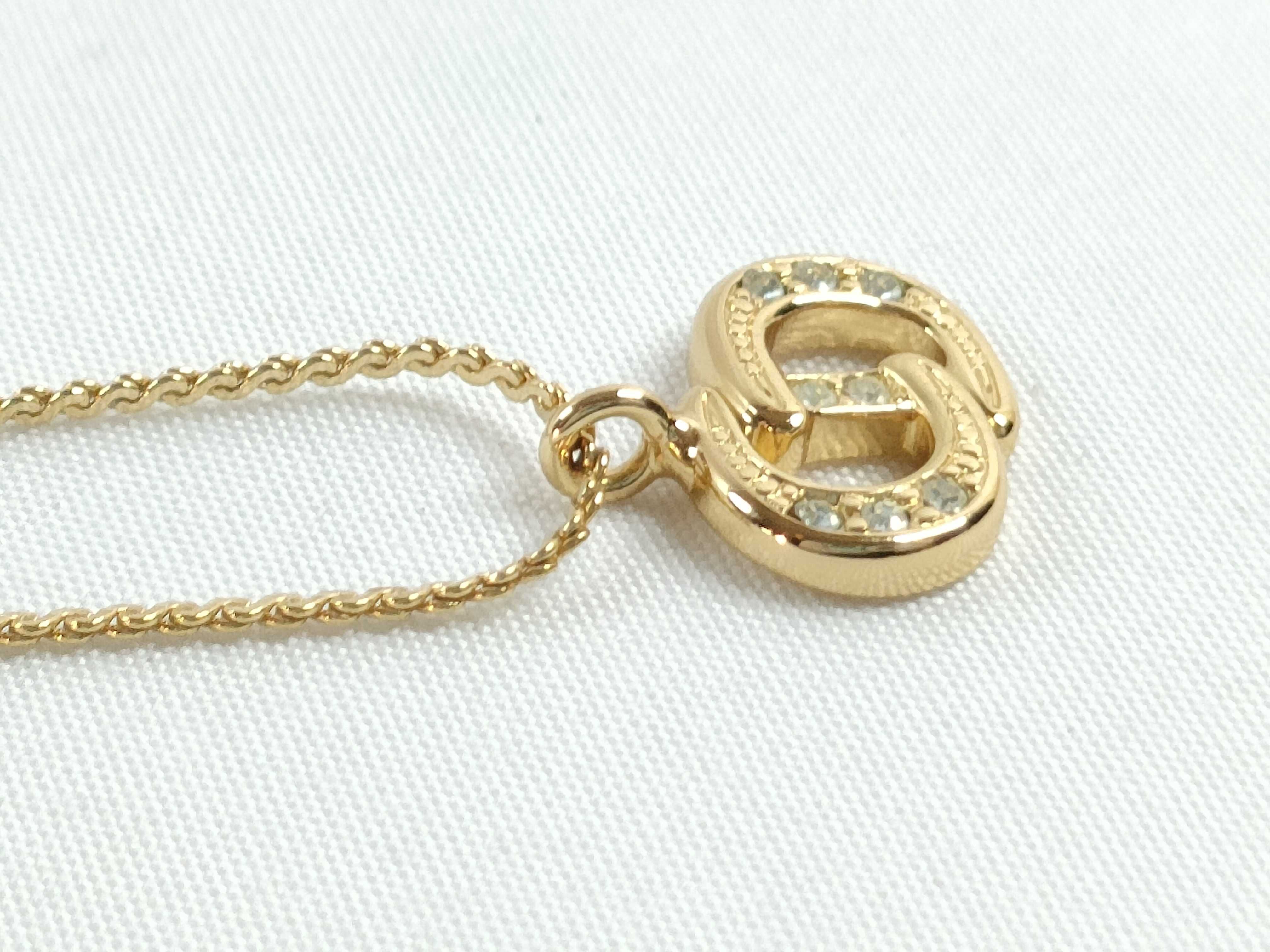 logo necklace, gold necklace — view 4