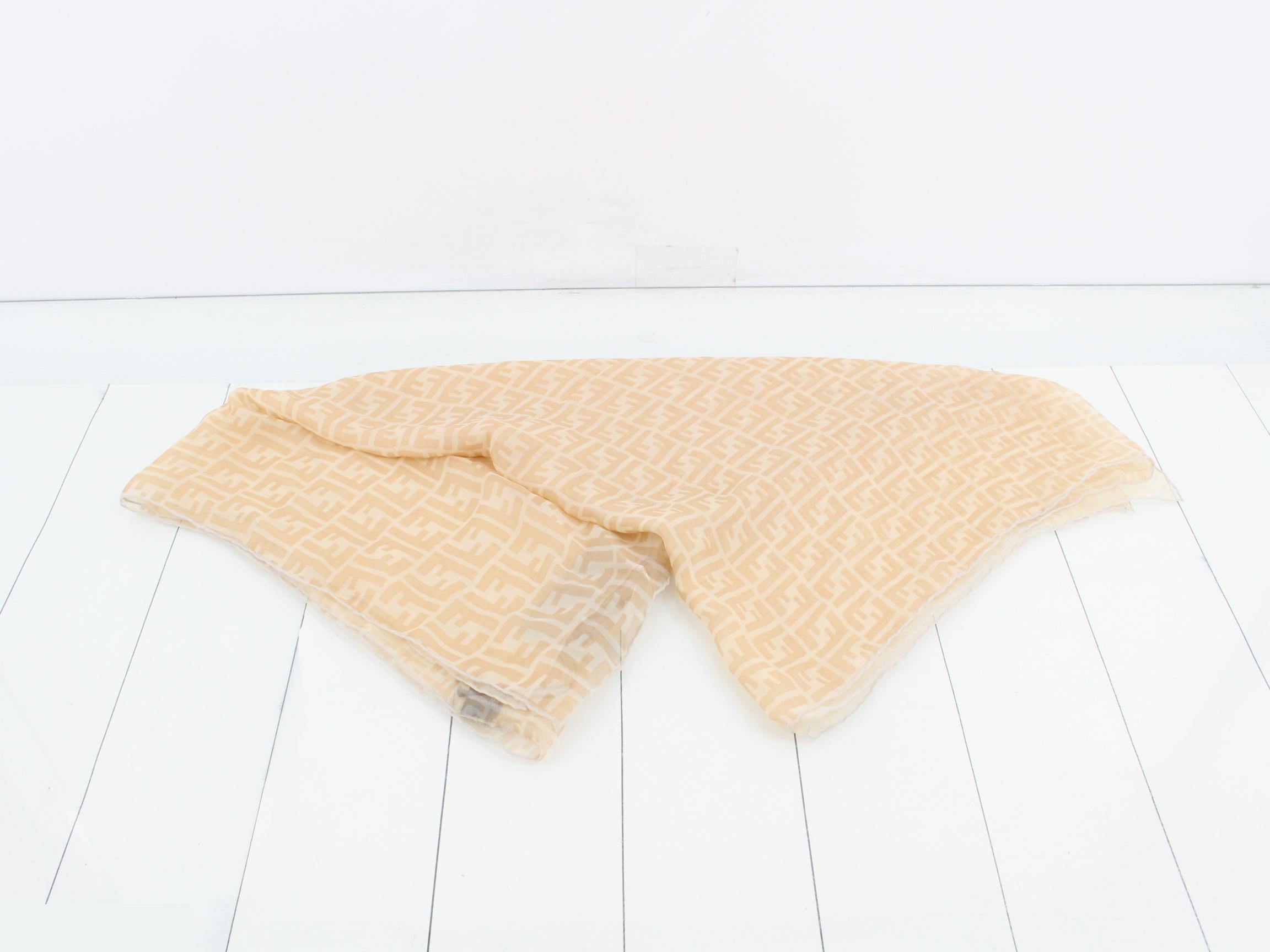Zucca Scarf, Chiffon, Sheer, White — view 2