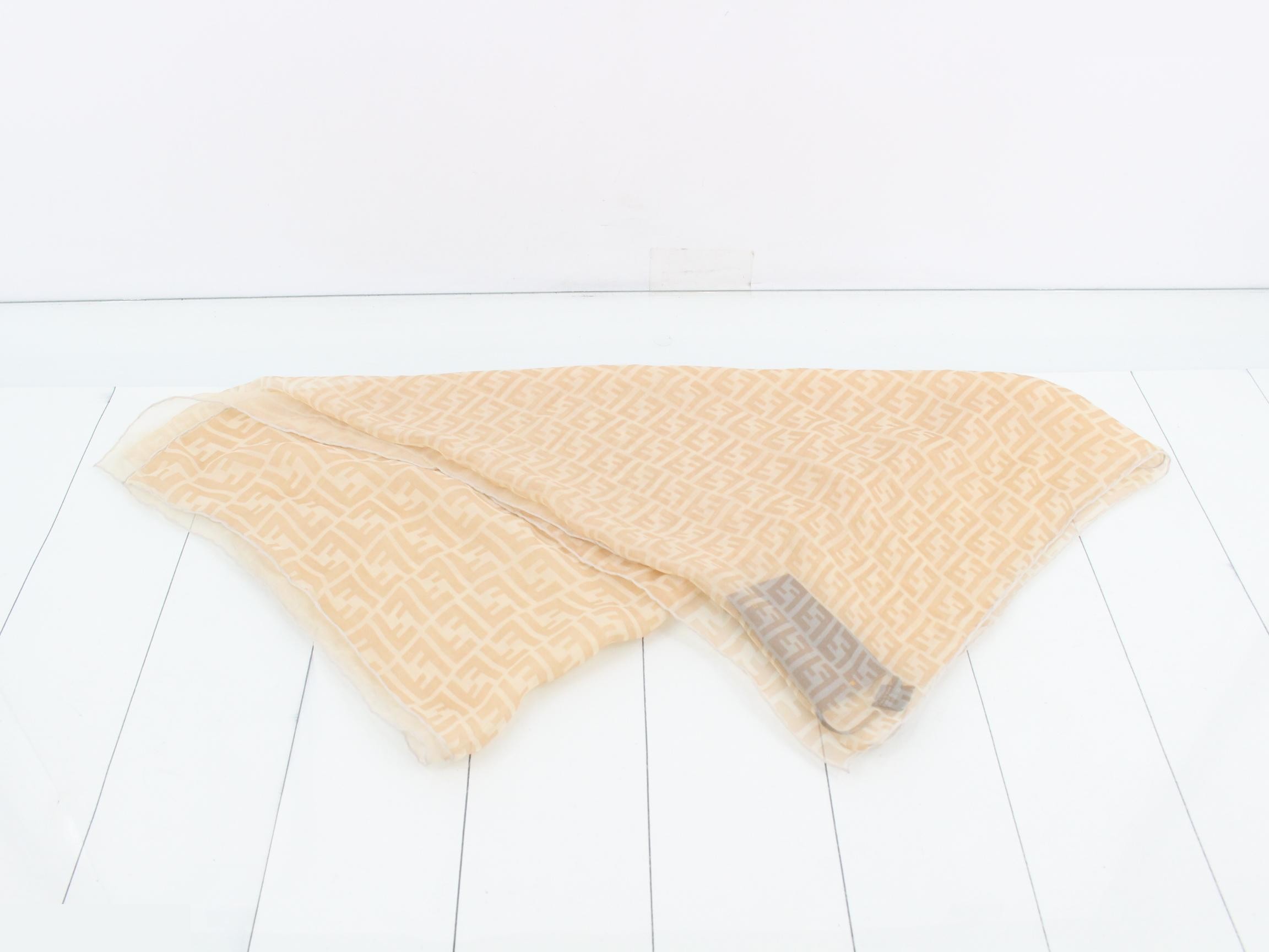 Zucca Scarf, Chiffon, Sheer, White — view 3
