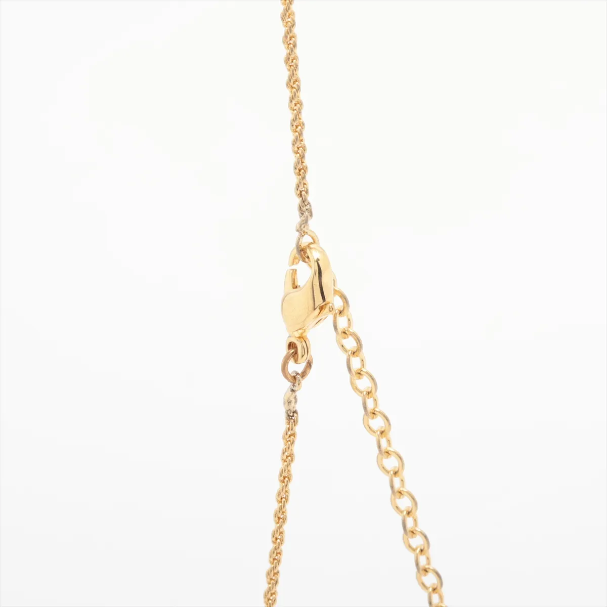 CD logo necklace, gold plated with rhinestones. Shows signs of wear, — view 3