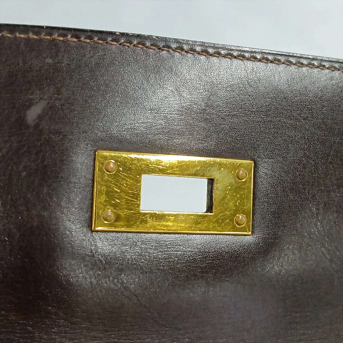 [Individually packaged] Hermes Kelly 32 Letournée Box Calf Chocolate Gold Hardware D: 1974 — view 12