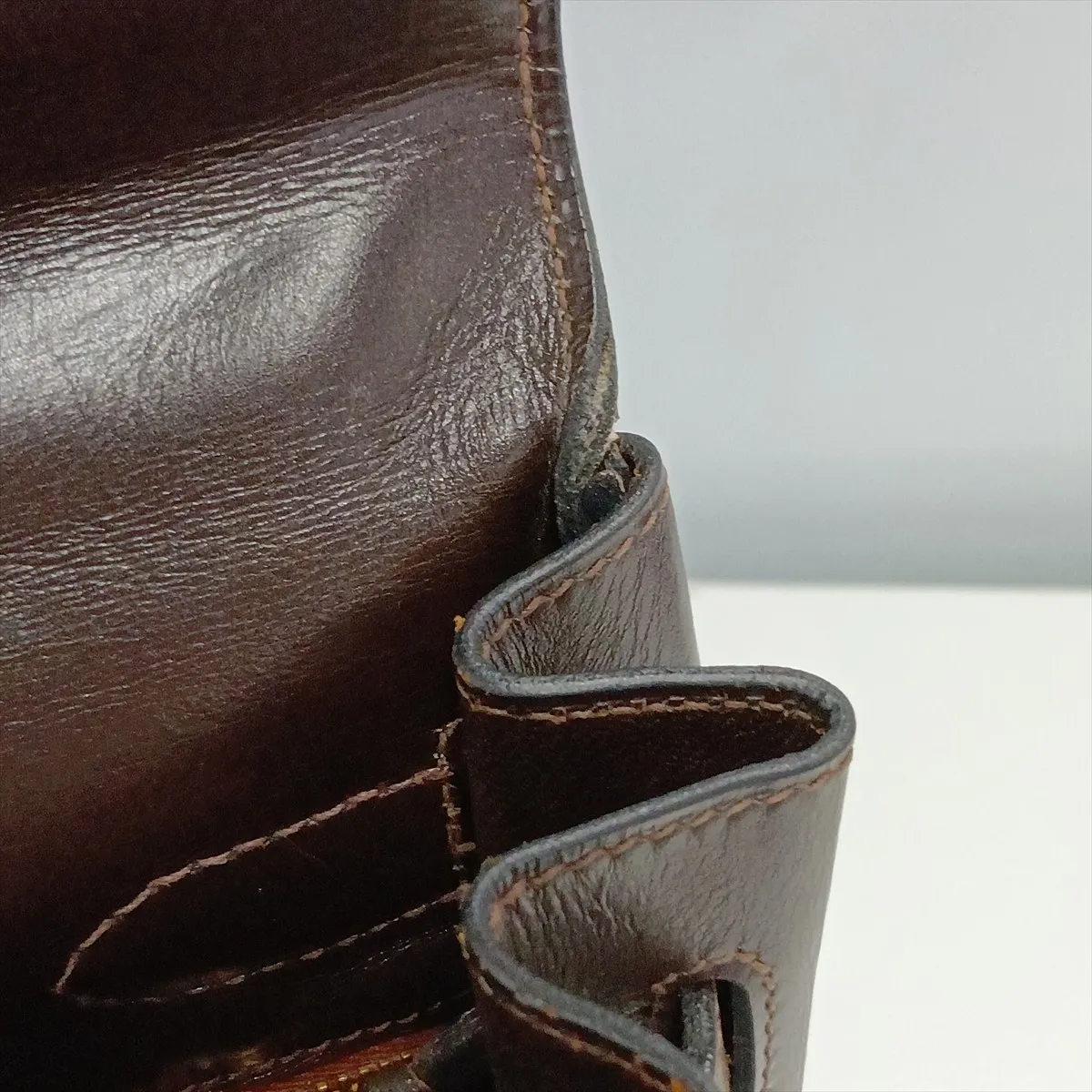 [Individually packaged] Hermes Kelly 32 Letournée Box Calf Chocolate Gold Hardware D: 1974 — view 14