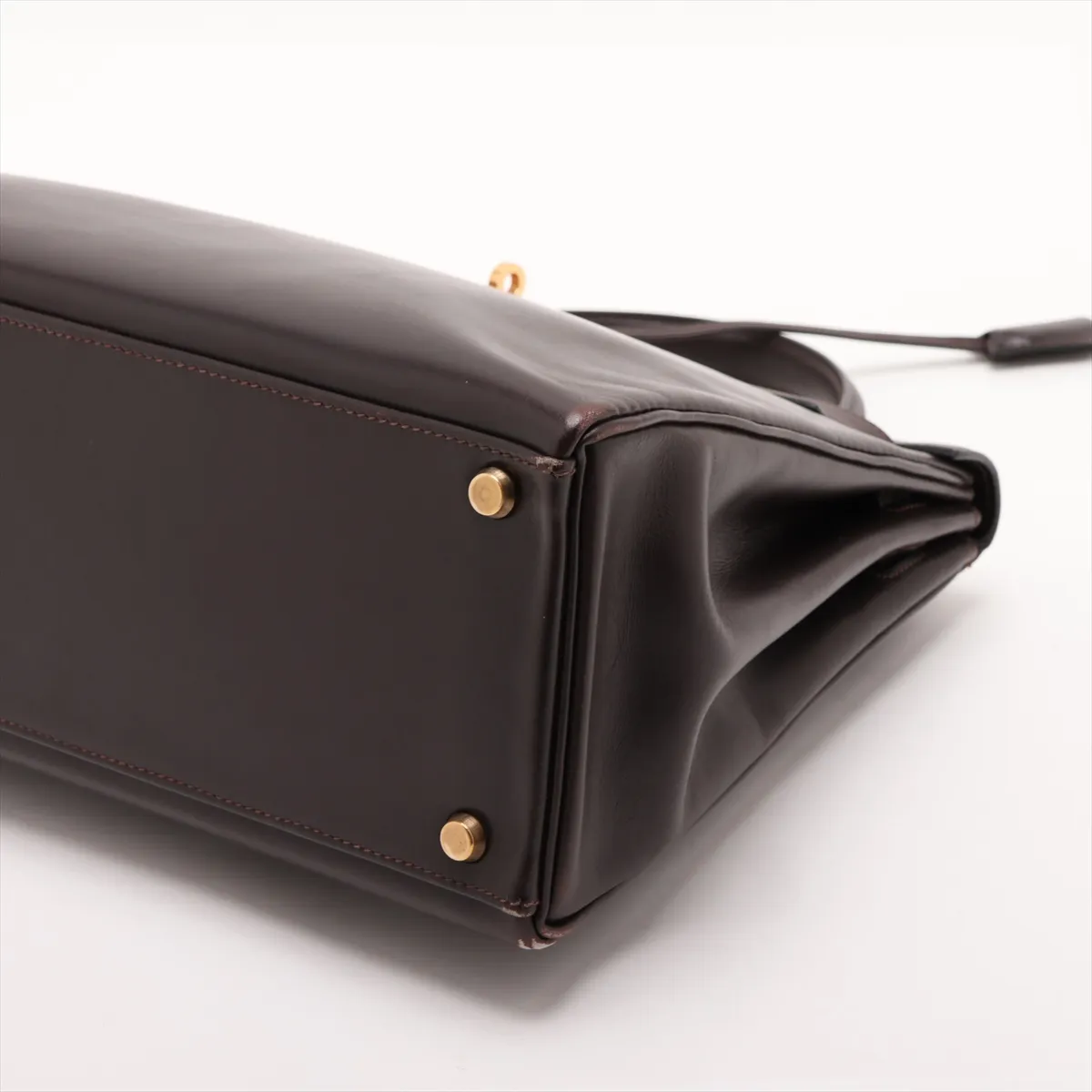 [Individually packaged] Hermes Kelly 32 Letournée Box Calf Chocolate Gold Hardware D: 1974 — view 3