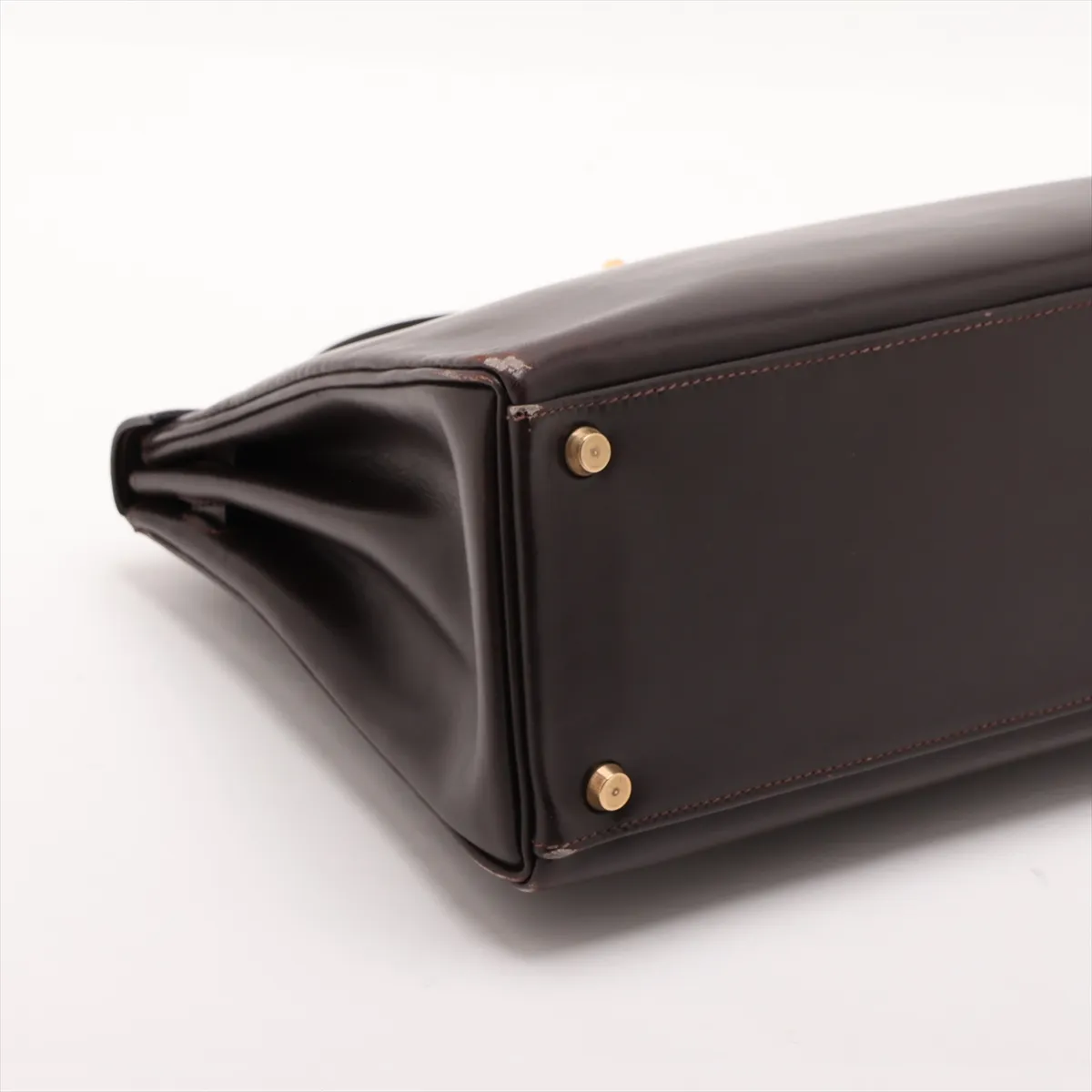 [Individually packaged] Hermes Kelly 32 Letournée Box Calf Chocolate Gold Hardware D: 1974 — view 4